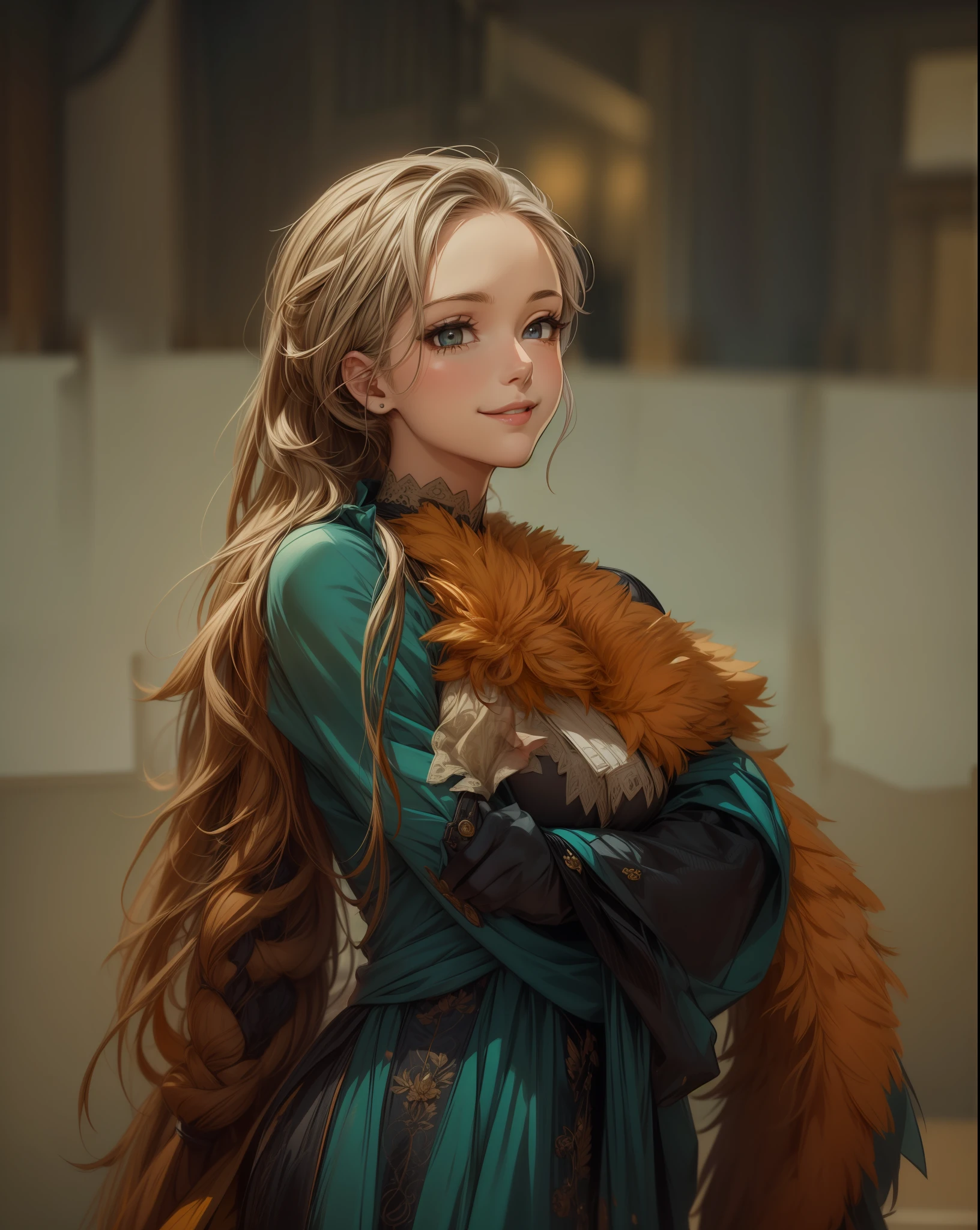 (masterpiece), ultra detailed, 8k, ((A character sheet:1.4)) or reference sketch of a a beauty gal girl, with colorful dress, she has short hair, and she smiling, with white hair, ultra realistic and sharp detail and intricate, intricate details, and style, simple background
illustration,