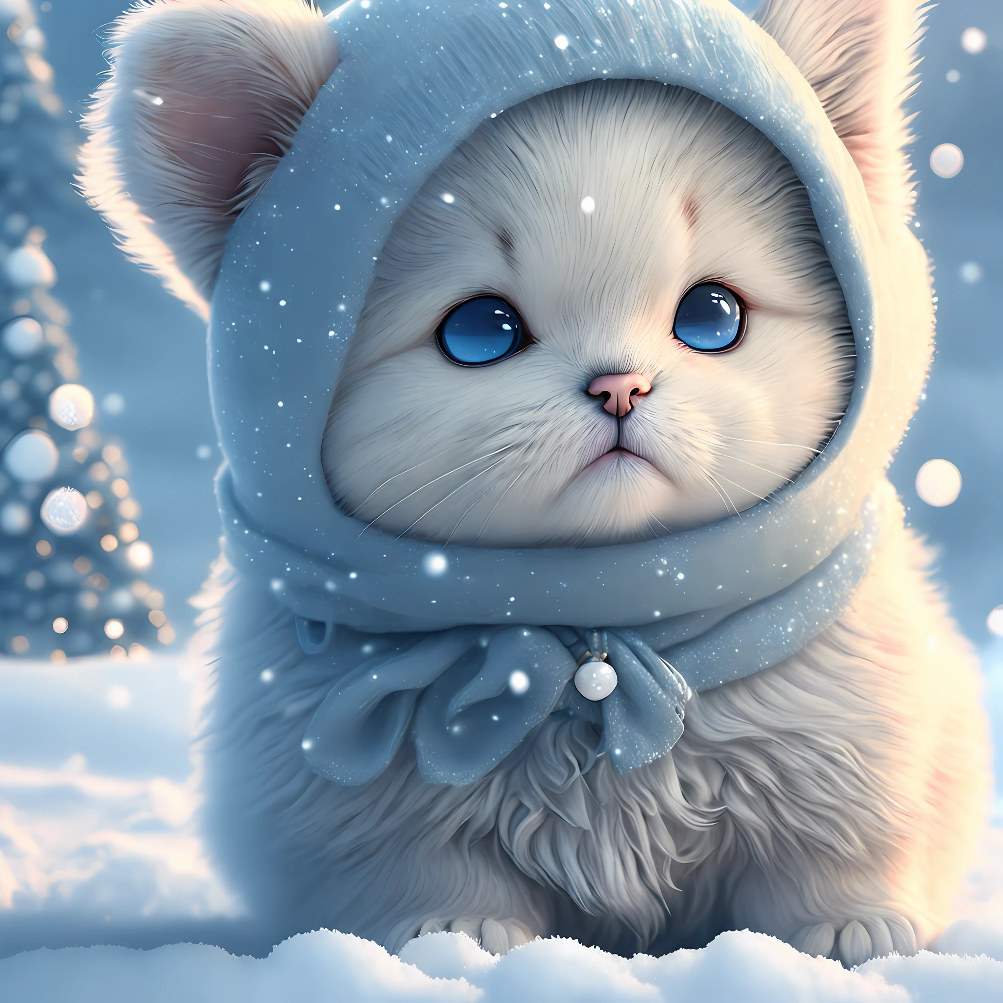 masterpiece,best quality,ultra-detailed,extremely detailed CG unity 8K wallpaper,a cute kitty,a puppy dog,snow,fantacy