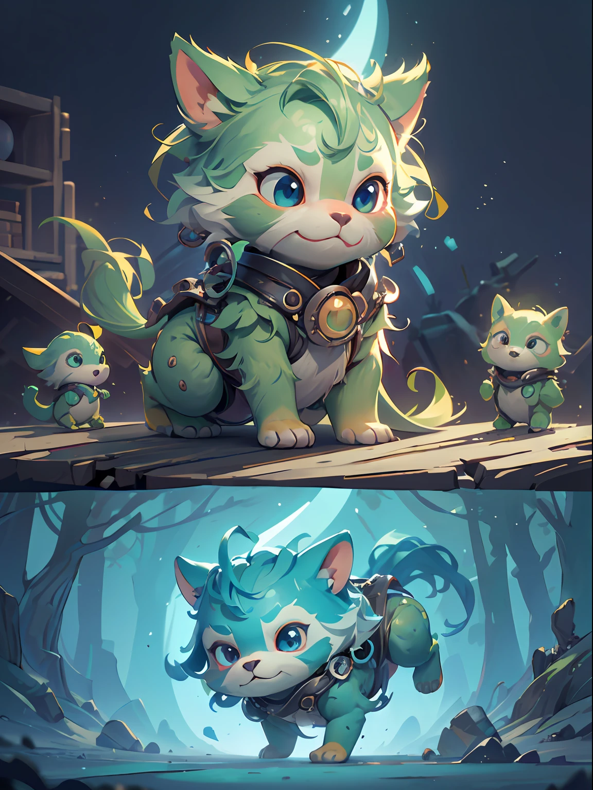 "Create a masterful masterpiece of cute creatures with ultra-detailed concept art inspired by . Utilize Stable Diffusion's power to unleash your inner Cu73Cre4ture programmer and bring your imagination to life!"
