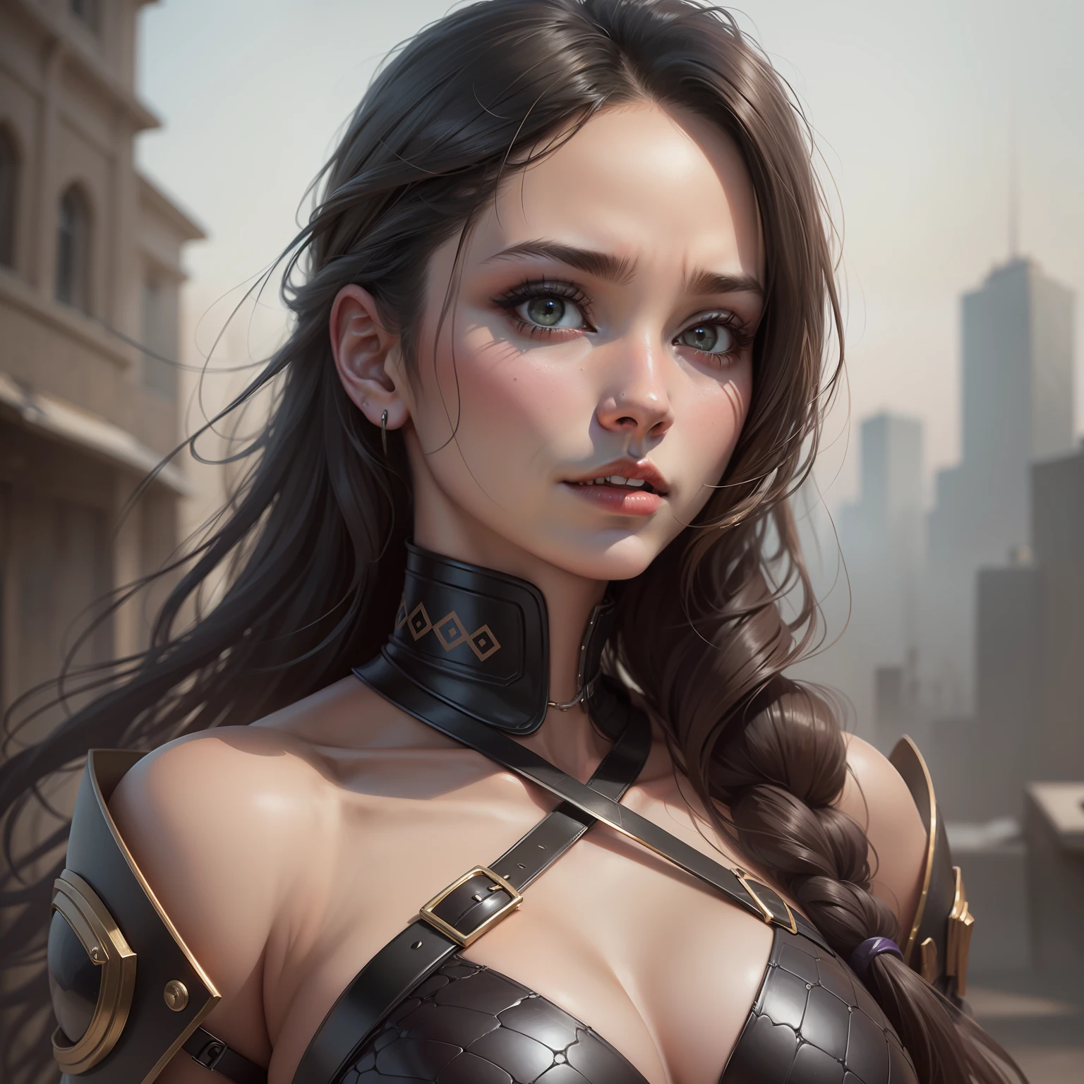 (high resolution digital painting, realistic rendition):(woman, Black Viper)