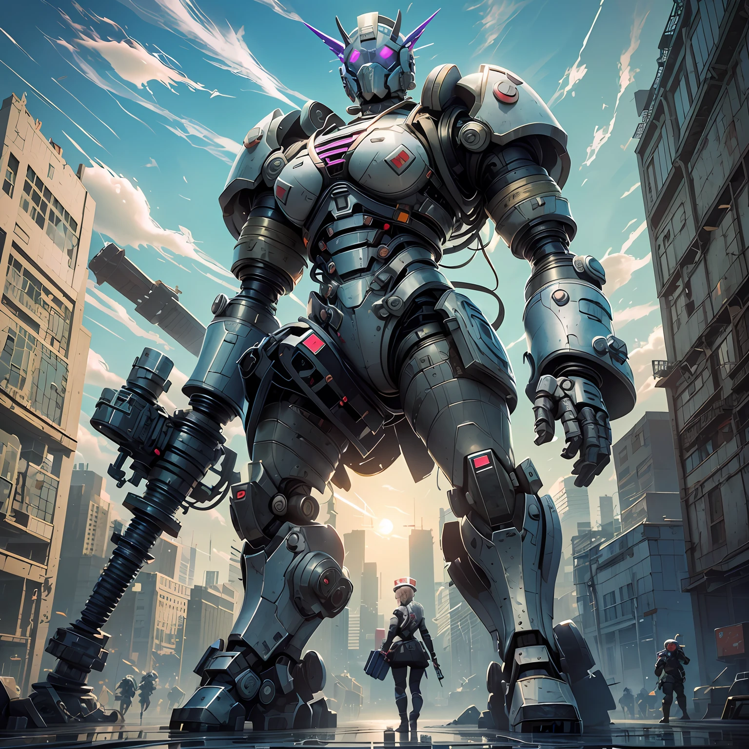 SeaArt Bot
Txt2Img
11:01:49
character sheet, complex 3d render (( ultra detailed of a Warrior young woman hero. fighting against a cyborg dragon in a fairy city full of fantastic creatures.)) ((android full body, masterpiece photo, cyborg, robotic parts, fighting against cyborg robotic tiger)) soft light, rim light, vibrant details, luxurious cyberpunk, lace, hyper realistic, anatomical, facial muscles, cable electric wires, microchip, elegant, beautiful background, octane render, h.r. giger style., masterpiece, best quality, high quality, highres, amazing lighting, detail enhancement, most beautiful image in the world, 8k resolution, awe inspiring, hd --auto