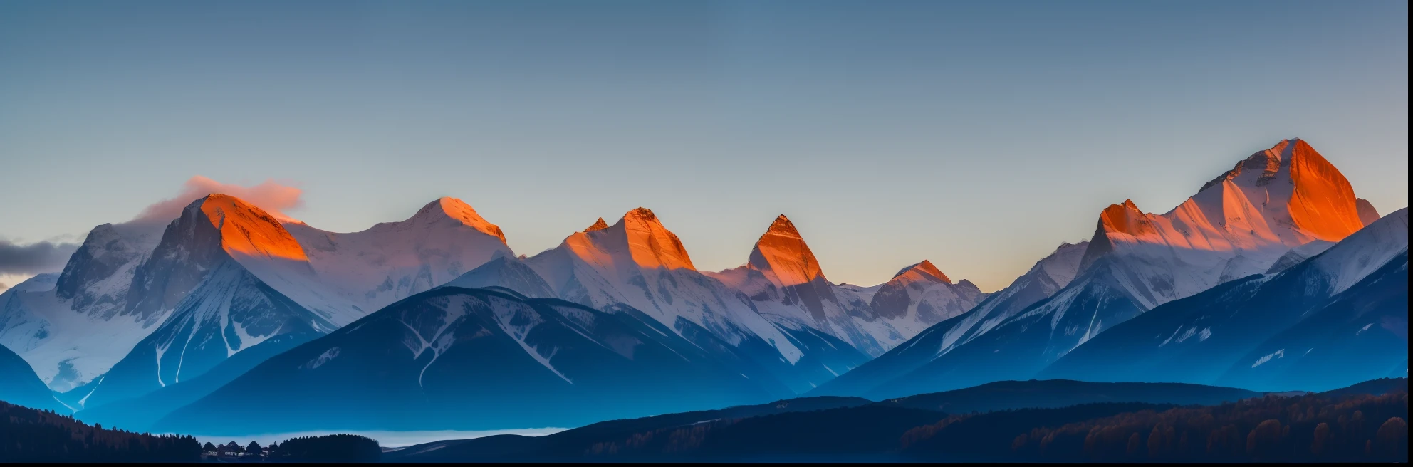 Sunset, snow, mountains, sea of clouds --auto