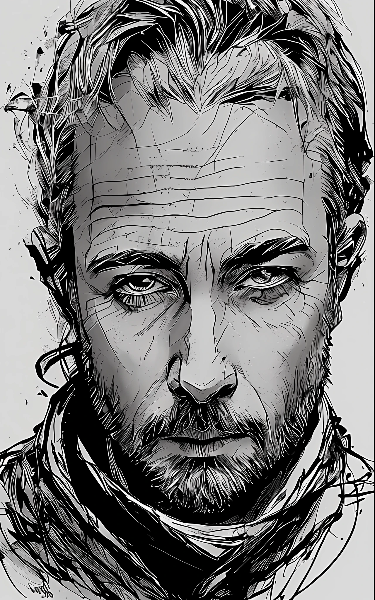 nvinkpunk, (((European middle-aged man))), masterpiece, best quality, ((detailed face)), ((award winning)), (High Detail), Sharp, 8k, trending on artstation, intricate