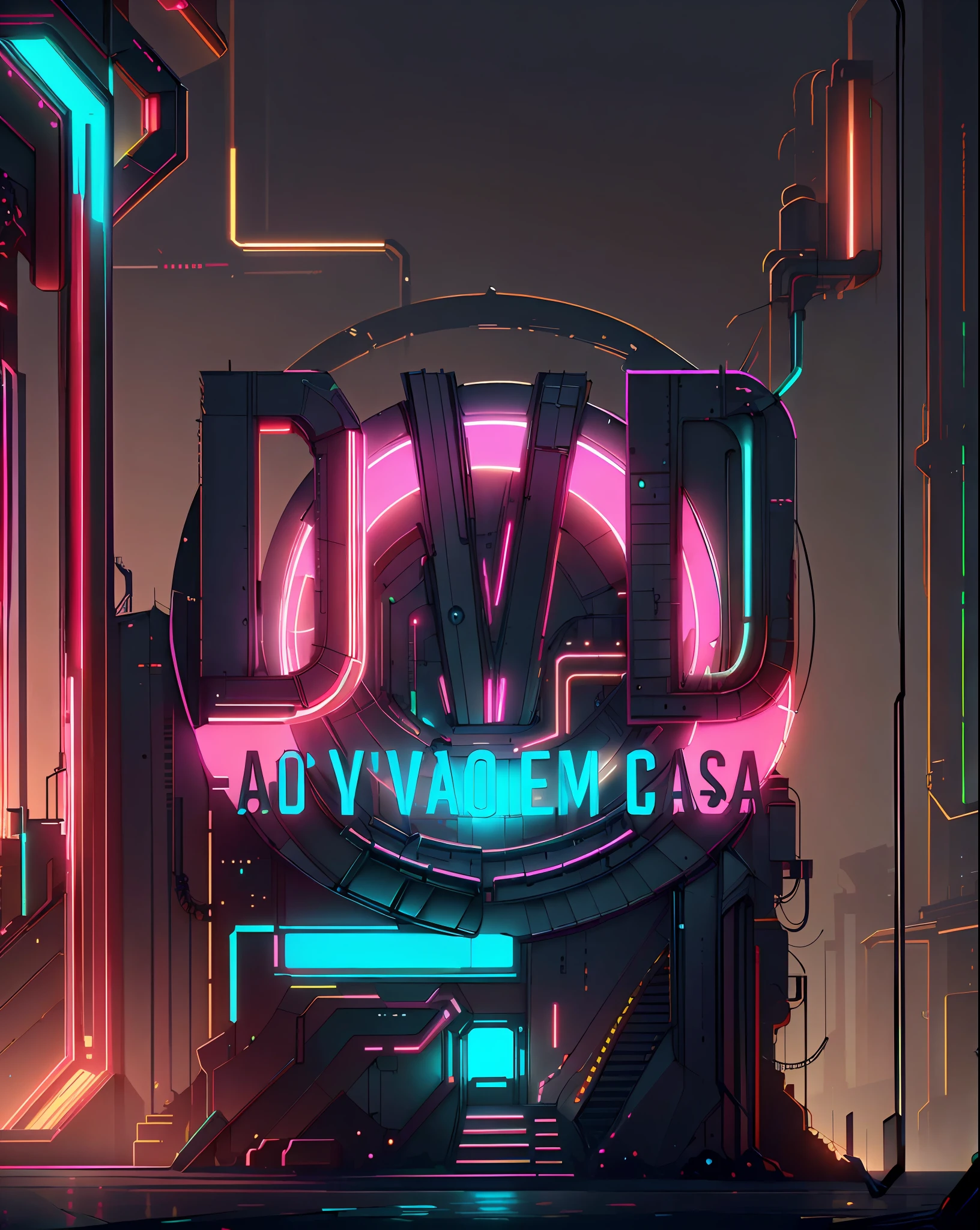 CyberPunkAI ( | neon } factory , detailed background