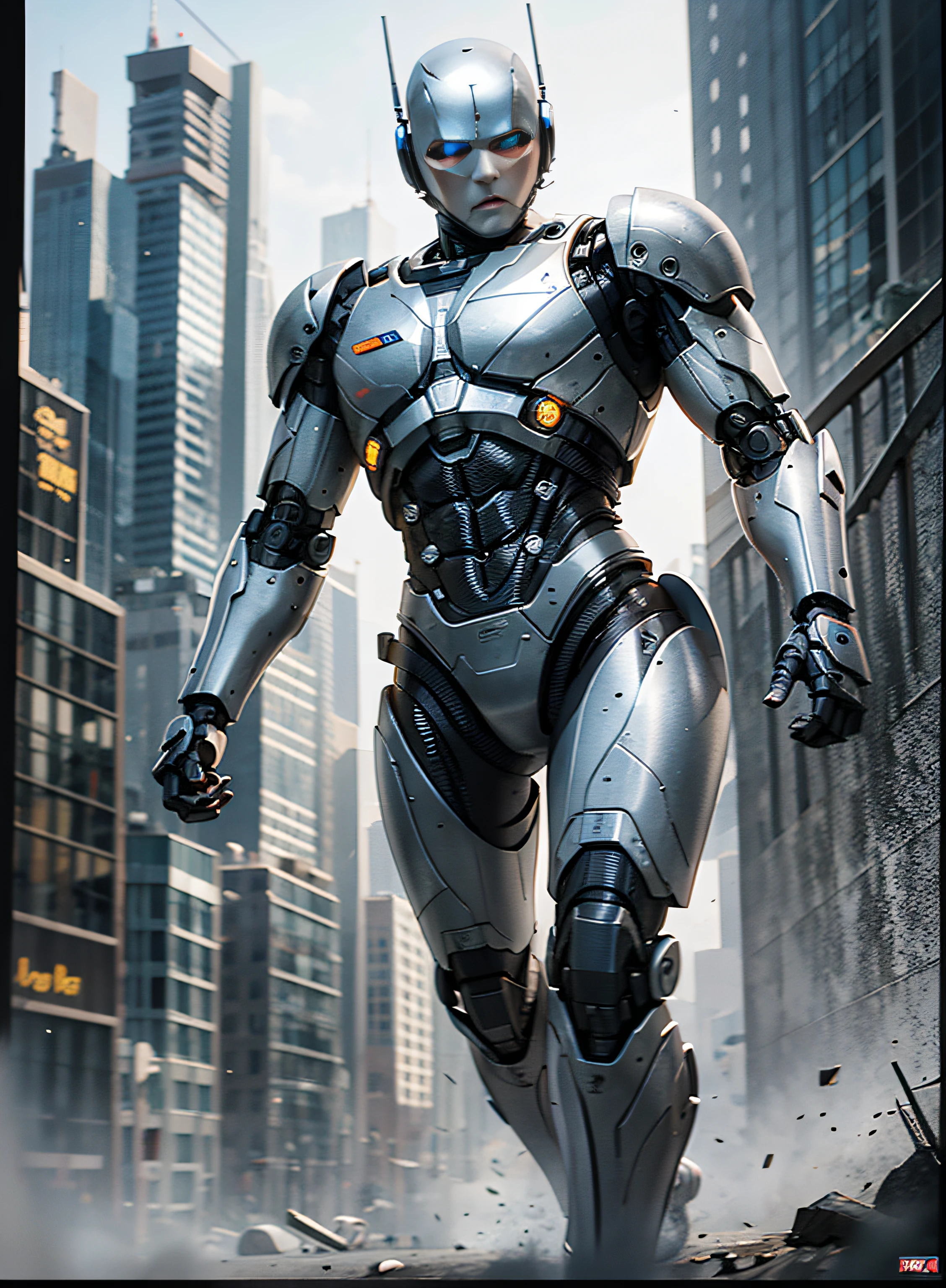 Action movie poster, Robocop cyborg