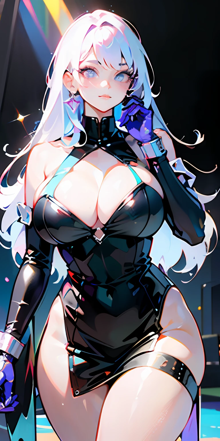 photorealistic, ultra high res, intricate, hyperdetailed, (skindentation), cute, feminine, detailed body , (detailed face:1.1), (outlined iris), (hidrocor lenses), (perfect eyes), 4k, beautiful, (masterpiece:1.2), (best quality:1.2), multiple beautiful women, wide hips, thick thighs, (large breasts:1.2) and (huge breasts:1.2) , dress, slutty, seductive pose, extreme hourglass figure, stripper, in club, dancing