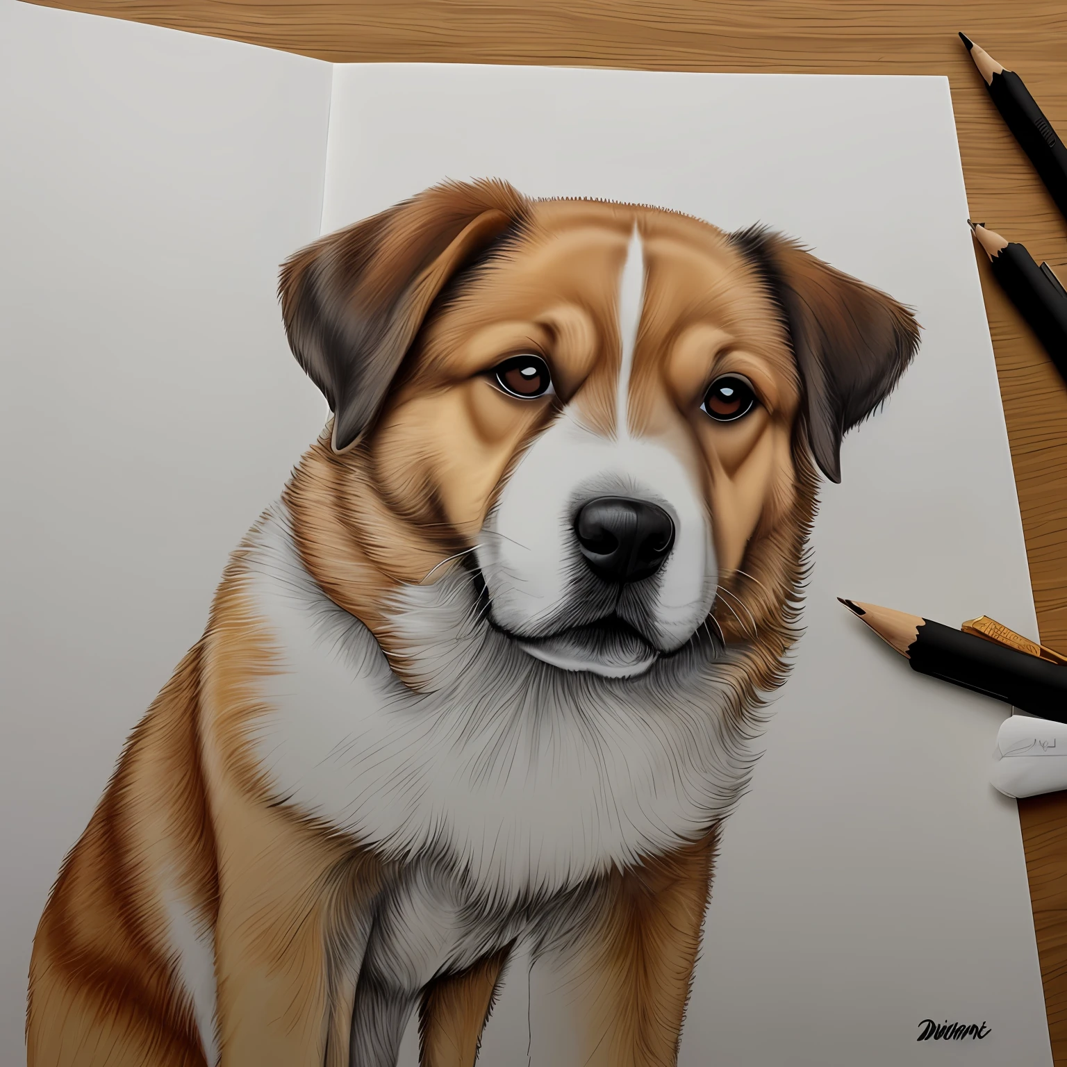 Fala um desenho de uma cachorrinha com pelos dourados --auto