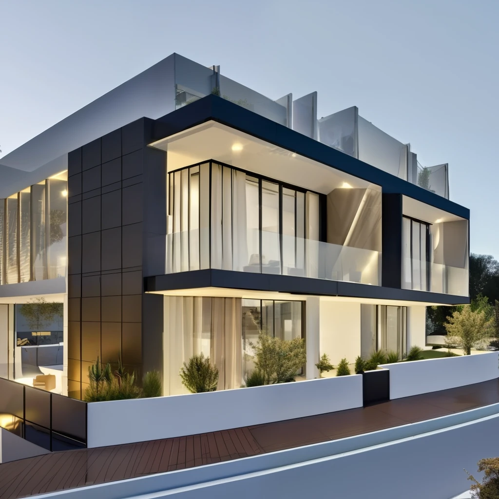 Design a building of about 900 m2 built in total with a street façade of 20 linear meters