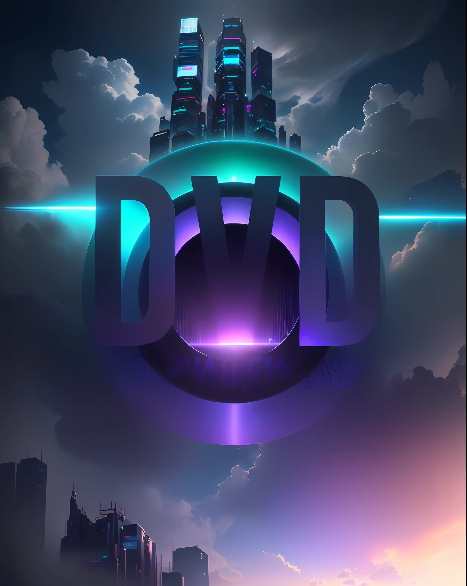 (extremely detailed CG unity 8k wallpaper, masterpiece, best quality, ultra-detailed), (futuristic cyberpunk environment), (floating, with clouds and waterfall cascading over skyscrapers), (high saturation, depth of field, dynamic angle:0.8), (blue, green, and purple color scheme), (robotic characters, advanced technology, neon lights:0.9)