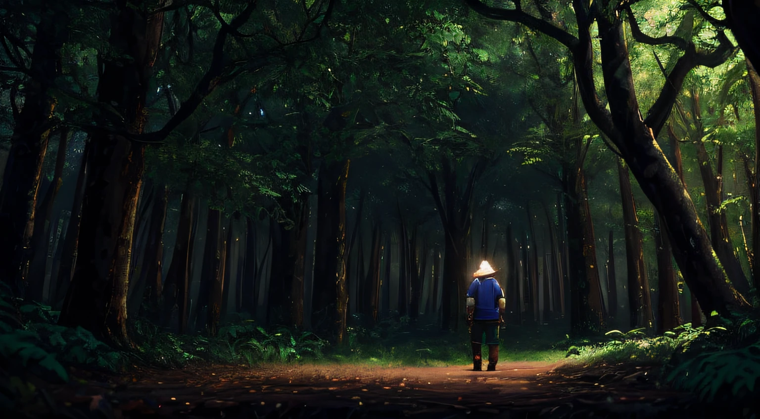 Una jungla, forest, giant and wet trees, Obra maestra, La mejor calidad, alta calidad, fondo de pantalla CG 8k extremadamente detallado, oil paiting, award winning photography, Bokeh, Profundidad de campo, HDR, florecer, chromatic aberration ,fotorrealista,extremadamente detallado, tendencias en Artstation, tendencias en CGSociety, intrincado, High detail, dramatic, Arte por Midjourney, volumetric lightning, restos, Pilares destruidos, Collumns destruidos, piedras,