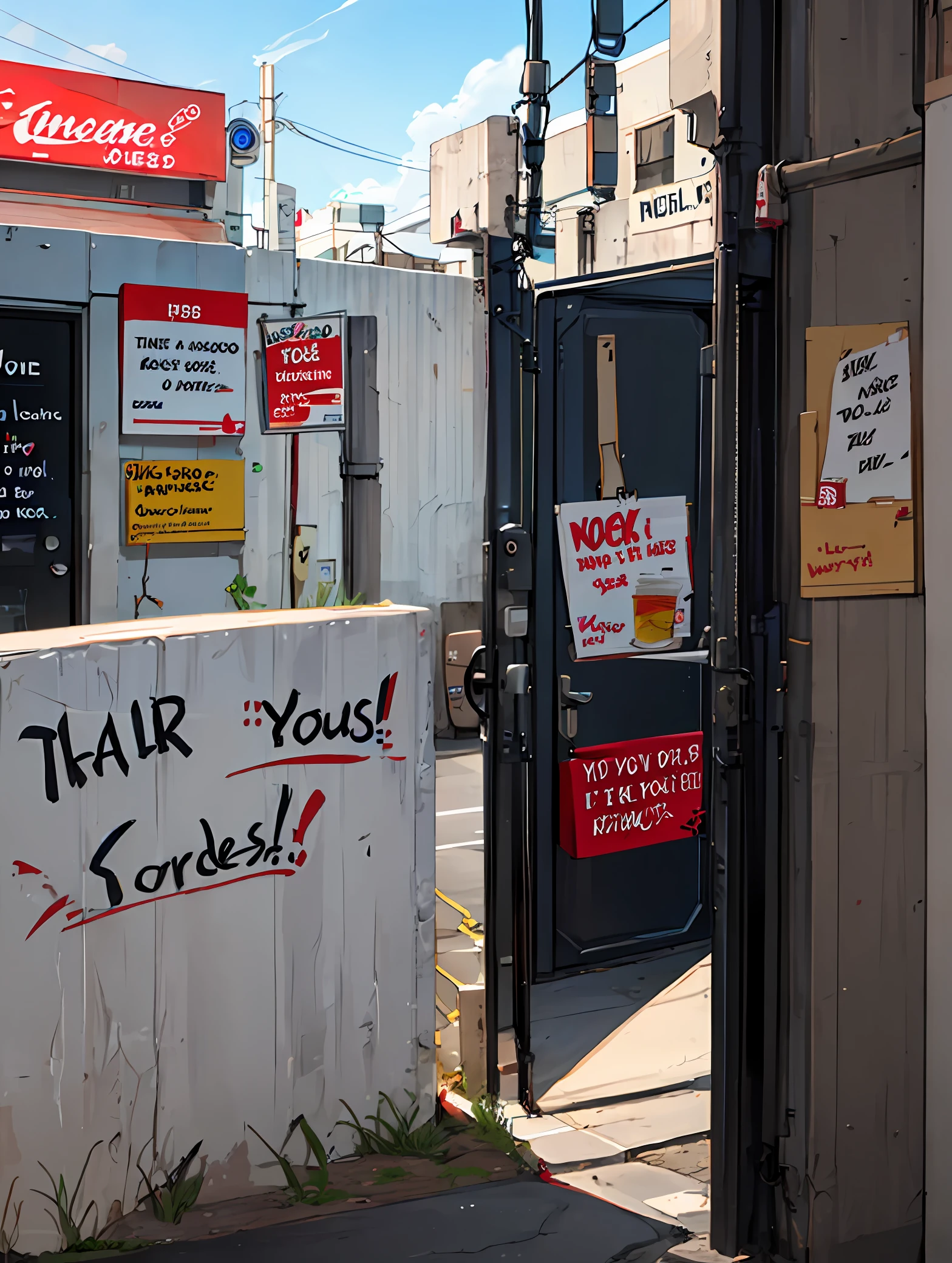 Threatening and Obscene messages written on the wall of a fast food establishment