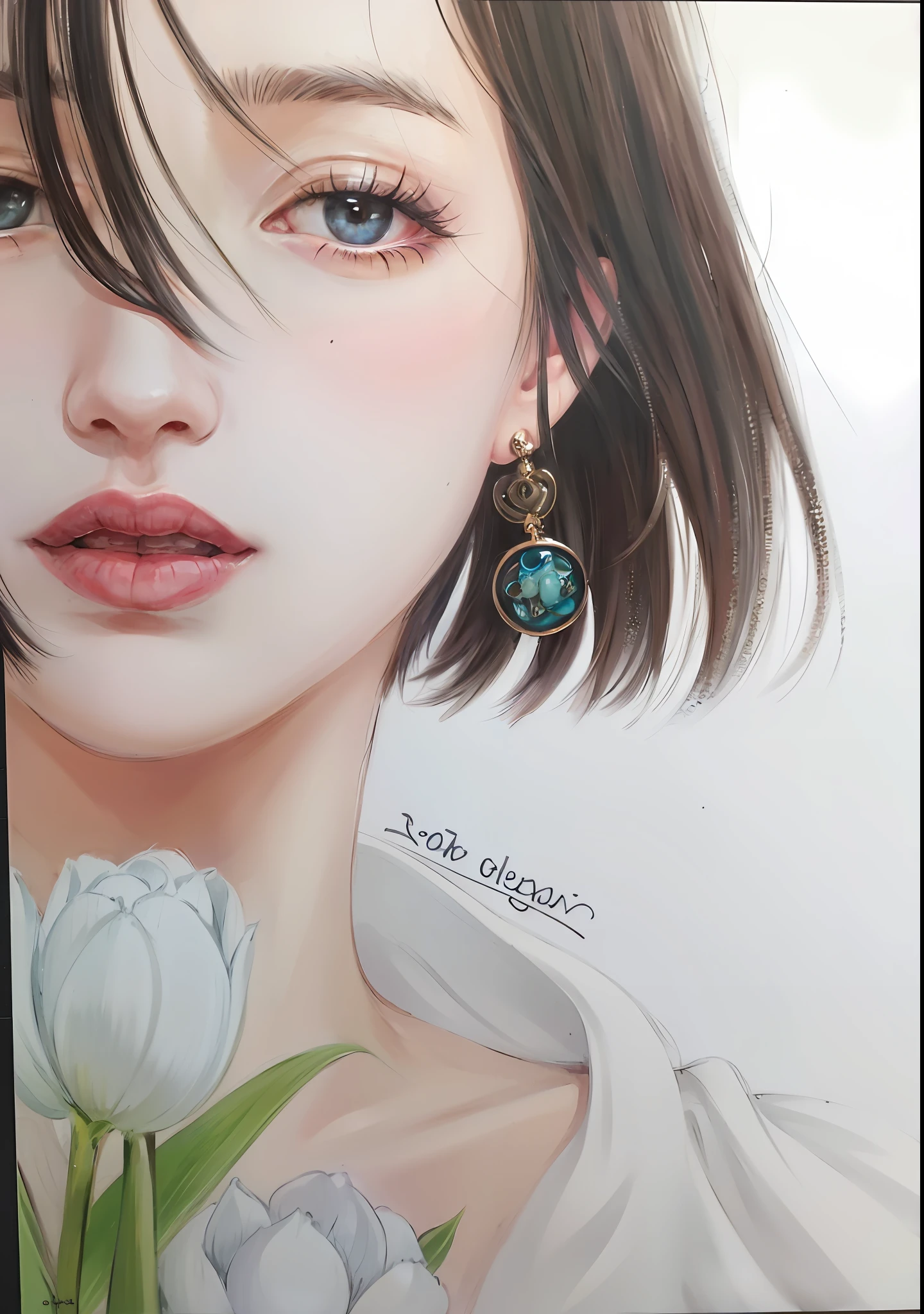 painting of a woman with blue eyes and a flower in her hand, a colored pencil sketch, color pencil sketch, color pencil sketch, colorized pencil sketch, desenho colorido, drawn with colored pencils, desenho colorido, desenho colorido, colorful sketch, color pencil drawing, color pencil drawing, retrato colorido detalhado, colored pencil illustration, high quality colored sketch,  retrato da 