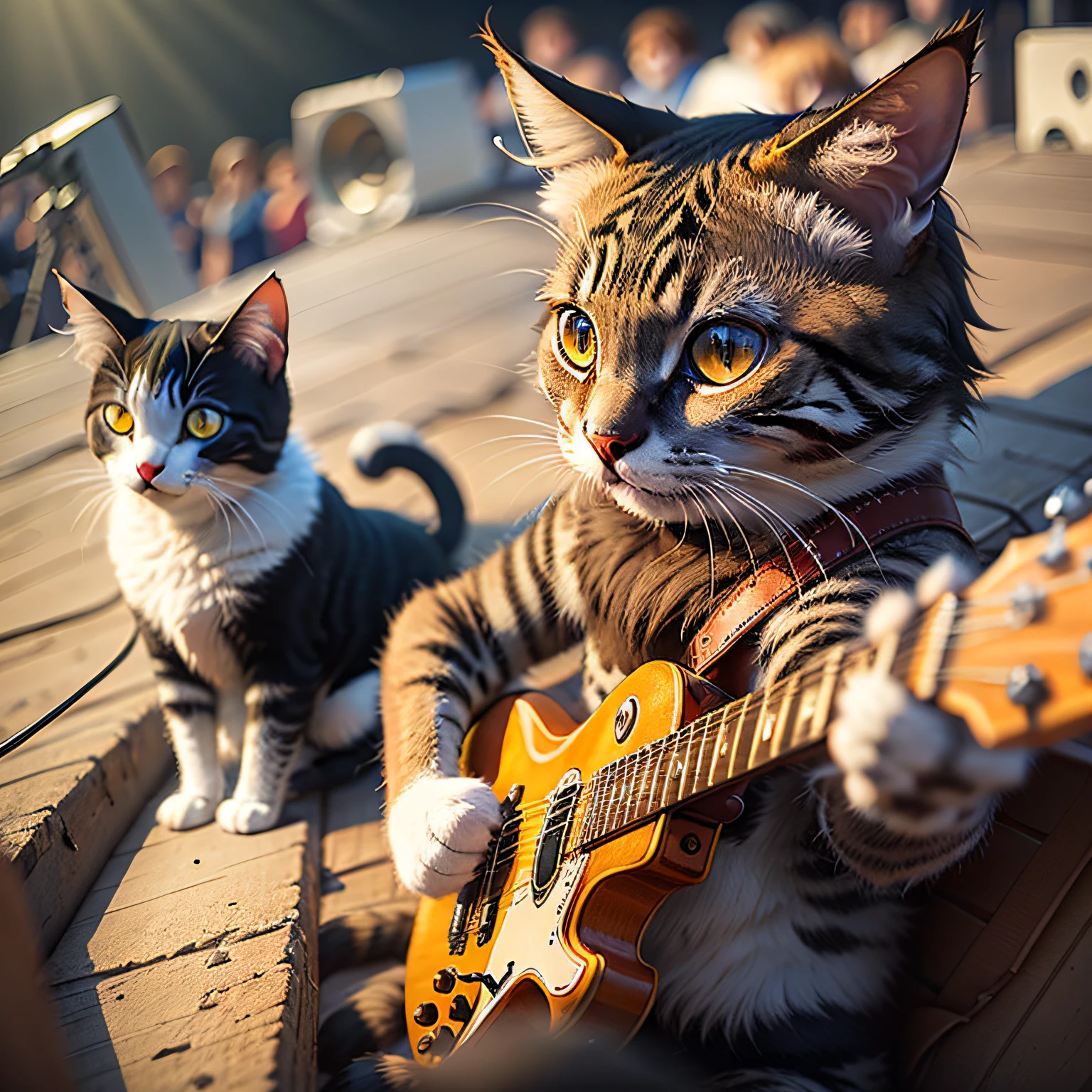 Rock concert of cats