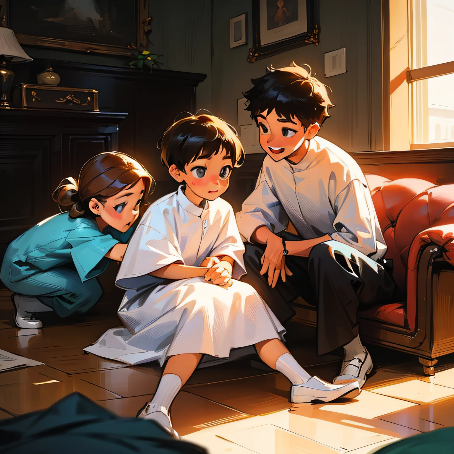 Create four children from a children's book Two girls and two boys --auto