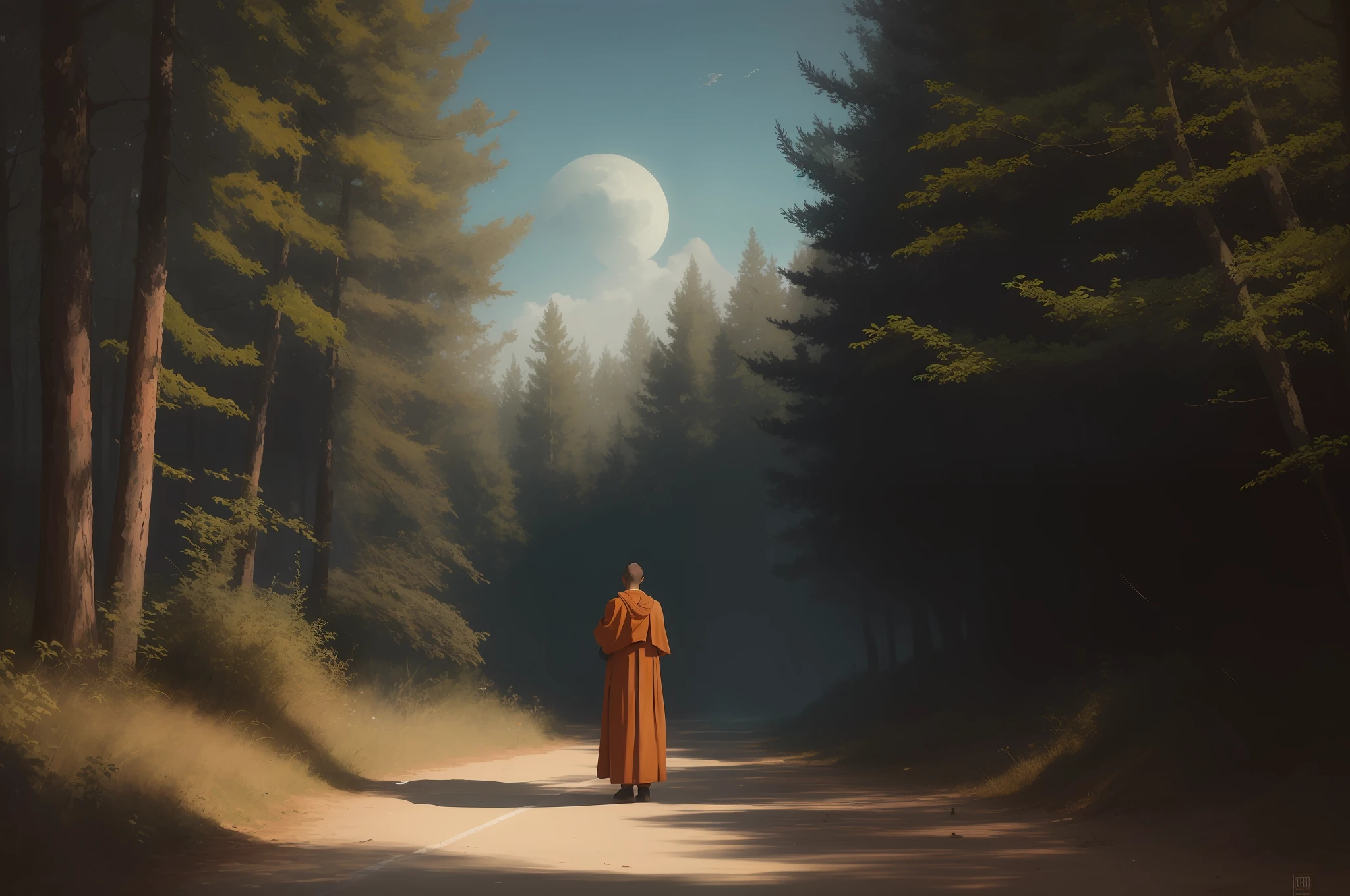 Monks meditating,In the forest,OriginalPhoto,Surreal Photo,unrealengine 4,8k,Super sharp,The colors are delicate,Wide color coverage,Scene detail is extreme,light and darkcontrast,Anti-aliasing, Error details are smoothed, OriginalPhoto, hyperrealistic image, Unreal Engine 4, 8k, ultra-clear, Detailed colors, Wide color coverage, Extremely high scene detail, sombras escuras, antialiased, Error details are smoothed, OriginalPhoto, Surreal Photo, Unreal Engine 4.8k,Super sharp,The colors are delicate,Wide color coverage,Objects with extremely high scene detail,(8k,RAW photos,最佳质量,nmasterpiece:1.2),(make realistic,photographrealistic:1.37),Model shooting style,(Very detailed CG unified 8k wallpaper),Ed Blinkey、Atey Ghailan、Studio Ghibli、Jeremy Mann、Greg Manchess、Antonio Moro's professional magnificent oil paintings,Trends on Artstation,Trends on CGSociety,intricated,high detailes,Clear focus,Dramatic,Realistic paintings by Midjourney and the art of Greg Rutkowski,Scene details extreme objects,sombras escuras,antialiased,Error details are smoothed