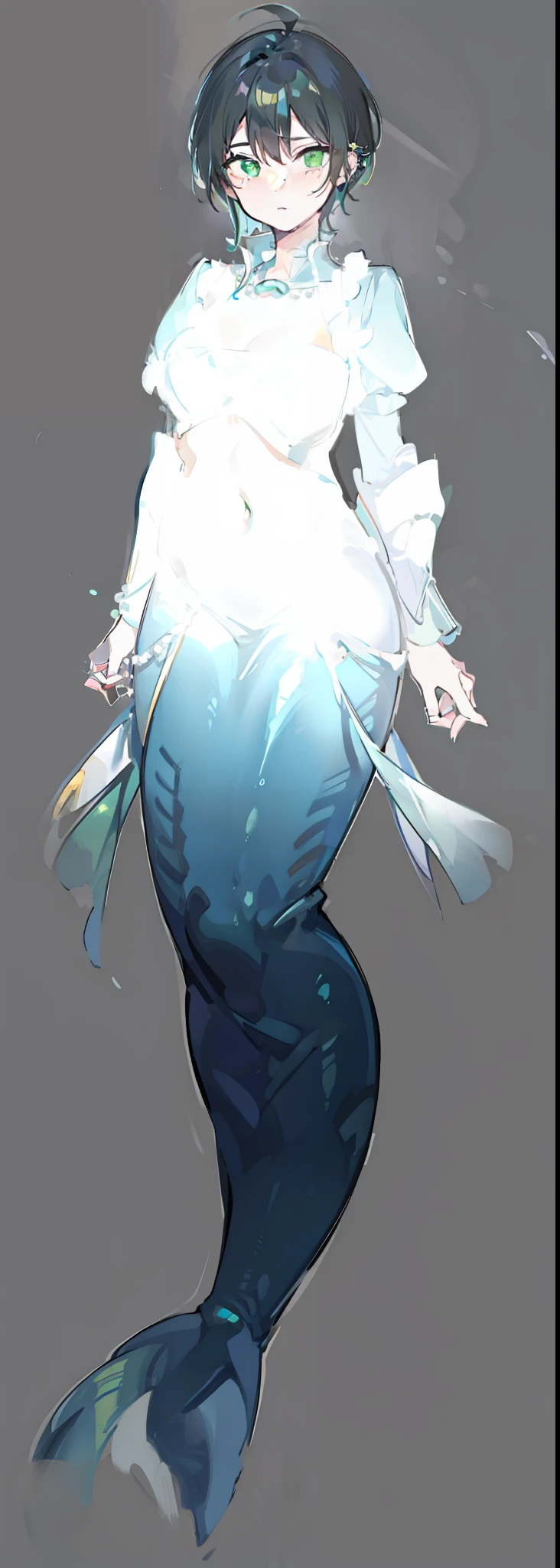 1character, female, mage, wearing pearl necklace, green eyes, black hair. (masterpiece:1.2), (best quality:1.3)