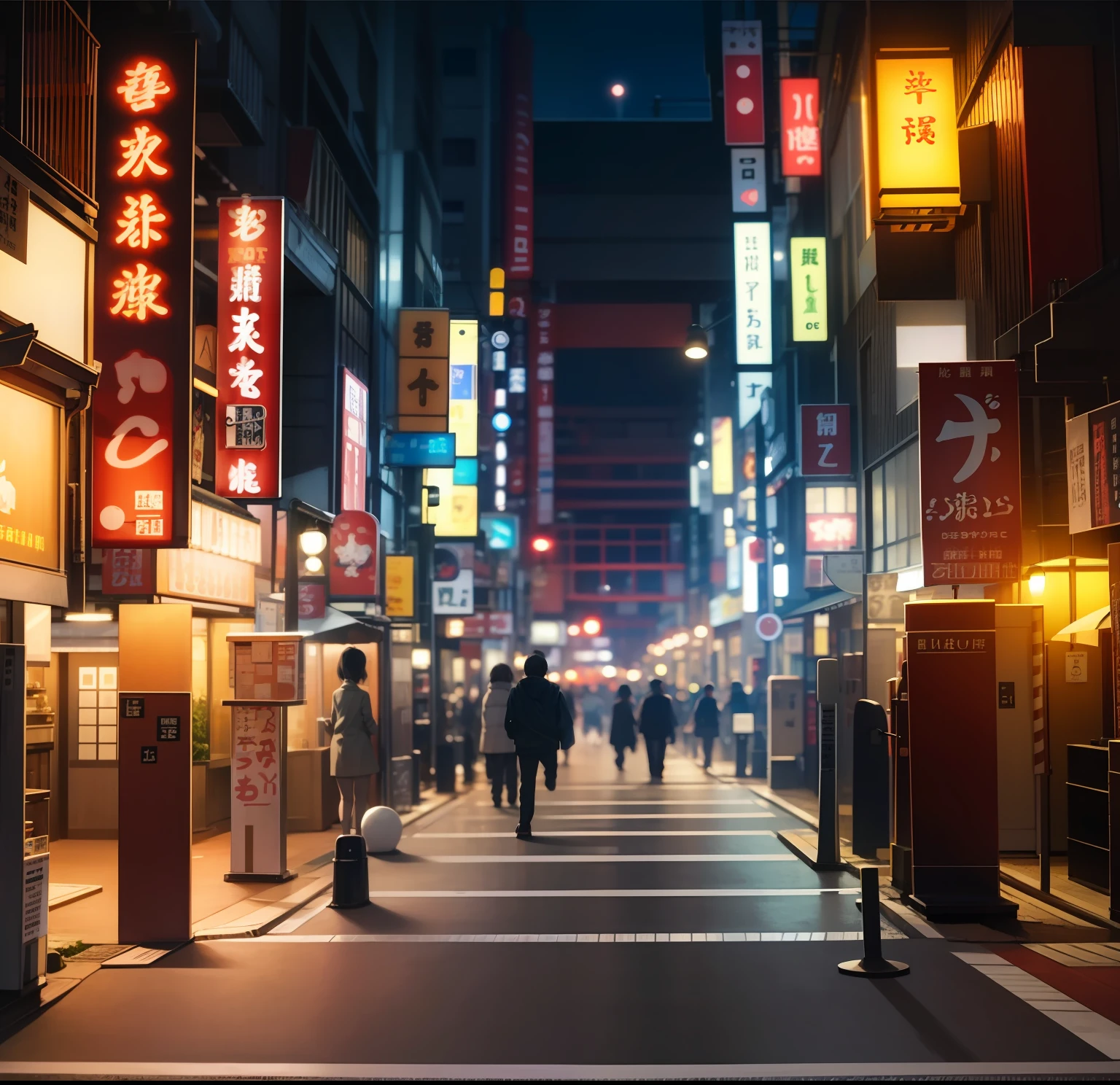 Japan Highway,夜晚,Harajuku,bustling,lamplight