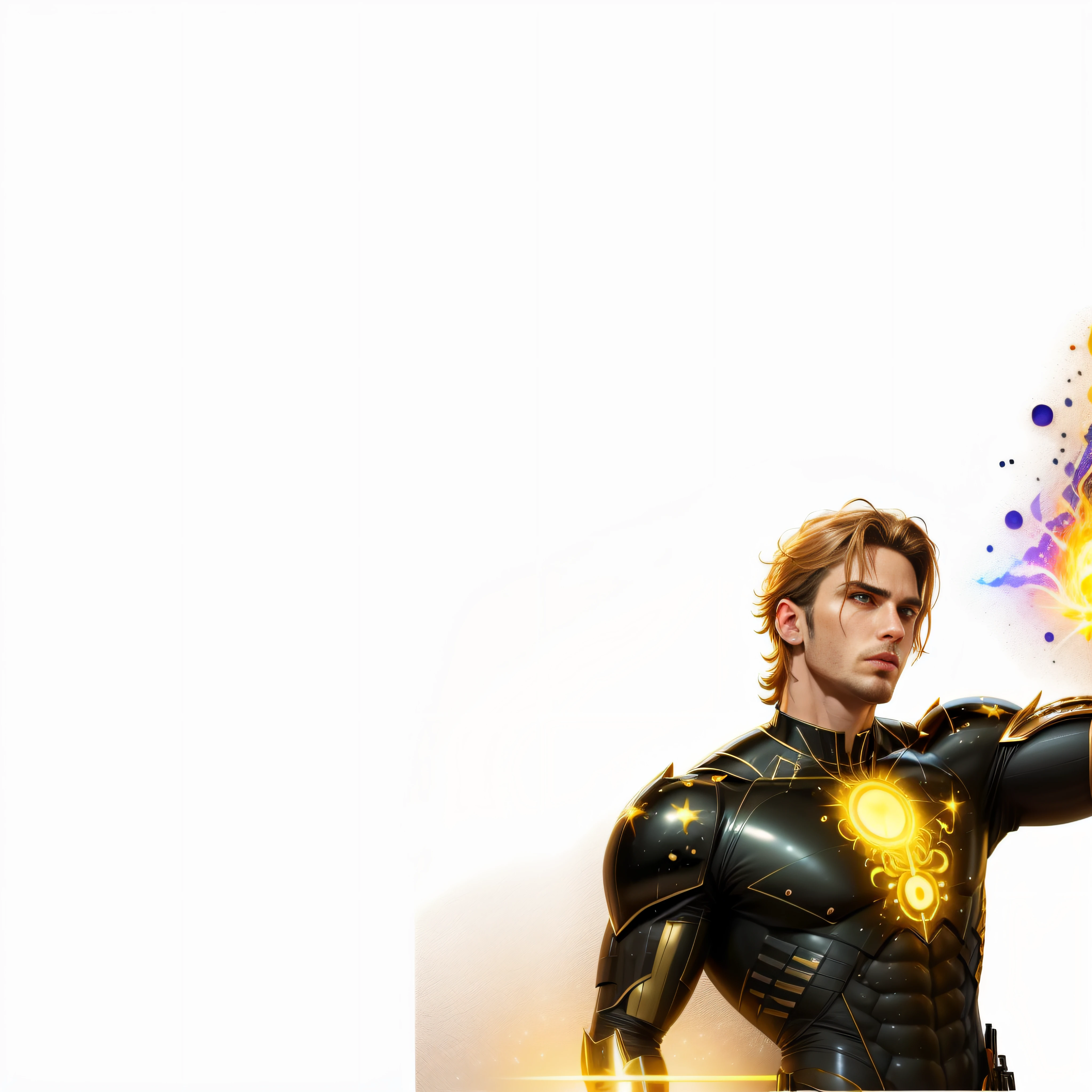 homem de 21 anos de idade, using black latex with holographic symbols, bright neon symbols, Arafed in a black LA'TEX suit holding a yellow light, adam warlock, gordon flash | | | |, arte de fundo, Tocha humana, paper awesome wallpaper, papel de parede hd, Aura dourada brilhante, desktop background, fundo do papel de parede, epic graphic novel wallpaper, sem texto, Papel de parede 4k, Papel de parede 4k, papel de parede de alta qualidade, Asgardiano, cg arte, Johan Liebert, Full resolution 4k