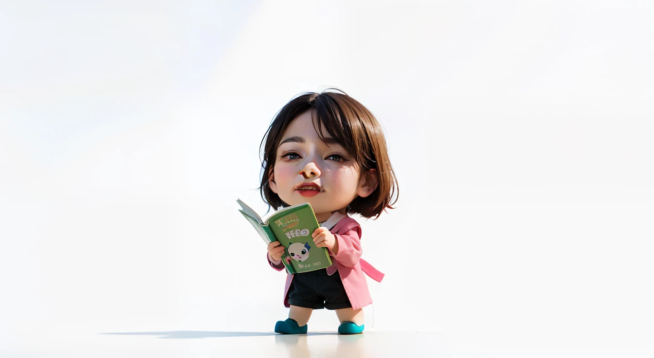 Anime - figura de estilo de uma menina, alegre , Holding a book with two hands, render de uma menina anime 3d bonito, Personagem pequeno. Motor Unreal 5, Estilo anime 3D realista, anime estilo 3d, kawaii retrato realista, Personagem 3d realista, 3 d anime realista, Personagem altamente detalhado, painting digital adorable, 3 d render arte do caractere 8 k