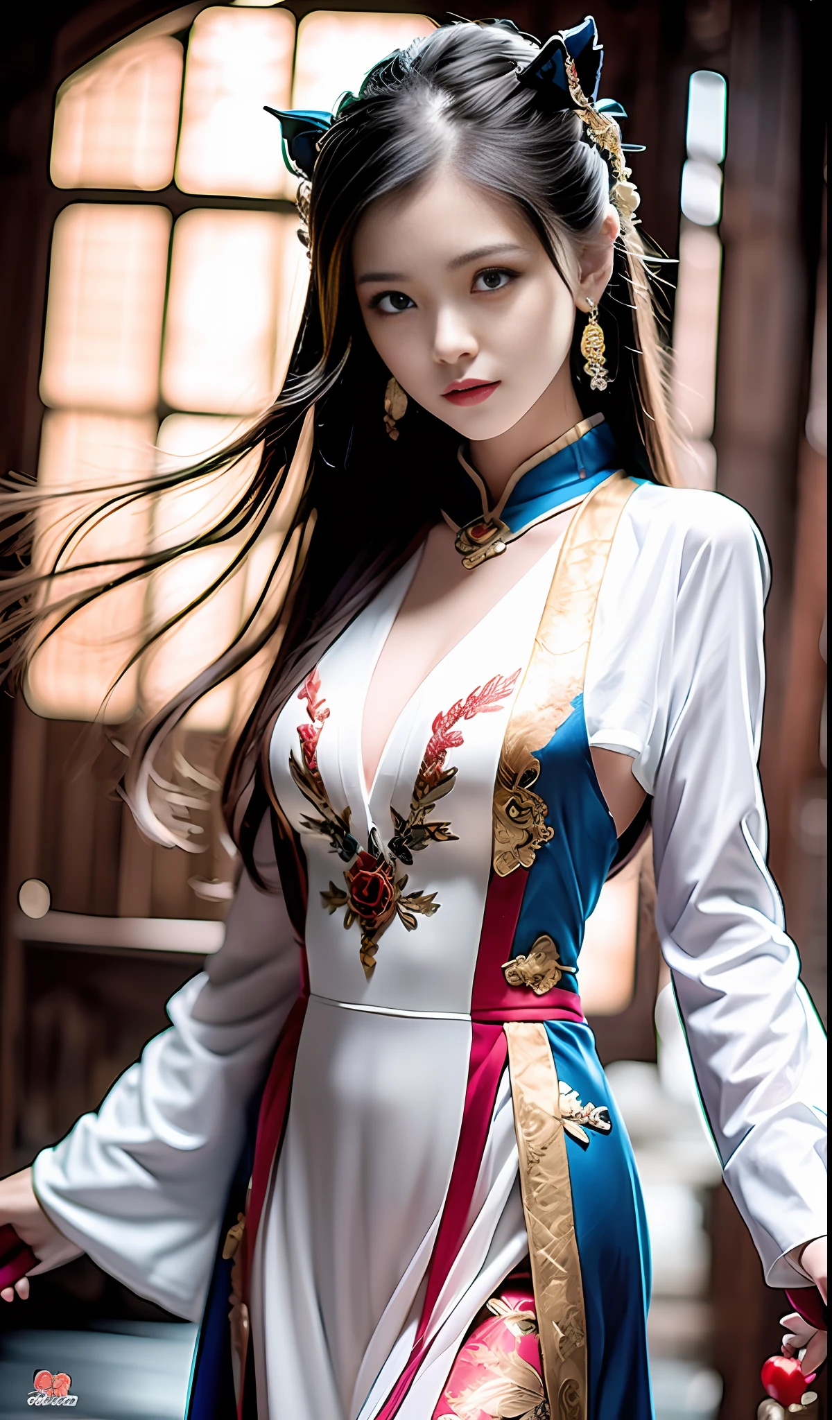 Best Quality, Masterpiece, High Resolution, Wuxi 1girl, Swimsuit, Super Beautiful Face, Super Beautiful Eyes, Super Beautiful Hair