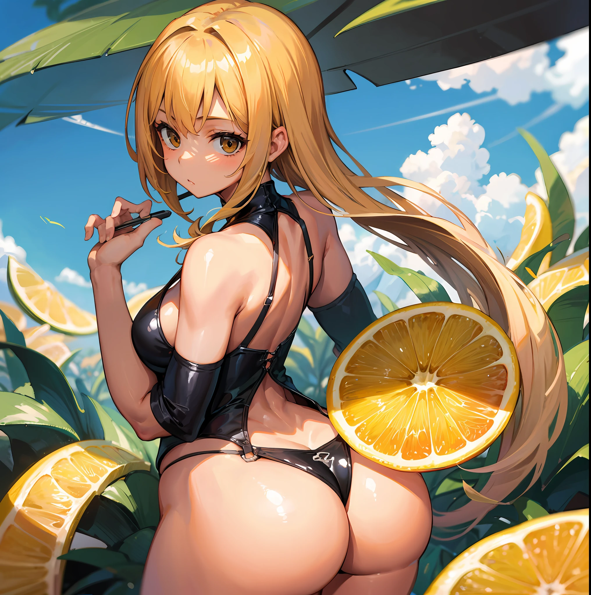 1 , Bundona, Bunda de bolha, bunda grande, cabelo longo, cabelo laranja, calcinha,