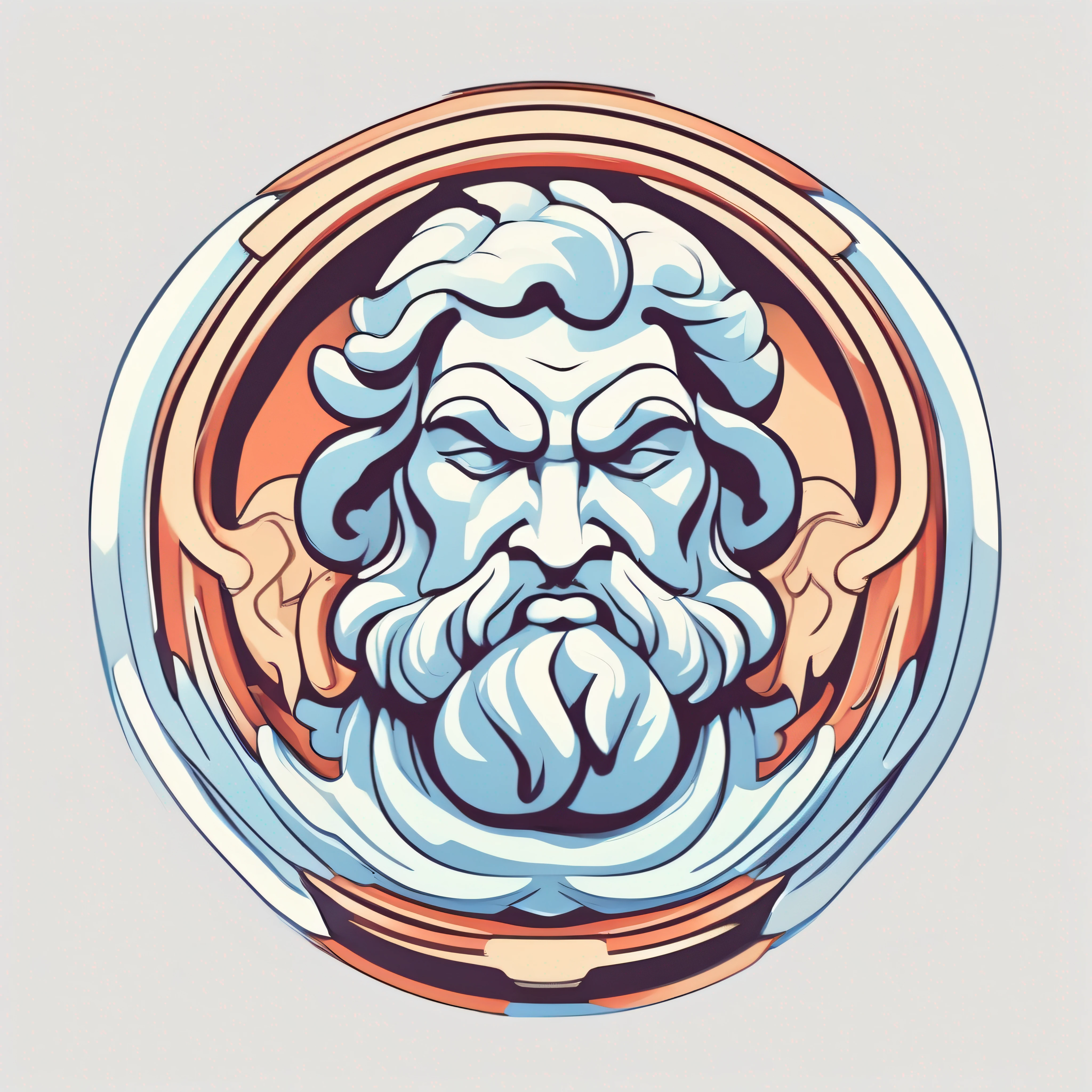 logo, vector, logo design, vector, simple, flat, icon, minimalism, well-defined lines and contours, centralized, a mythological being, Zeus, atistas James Jean.