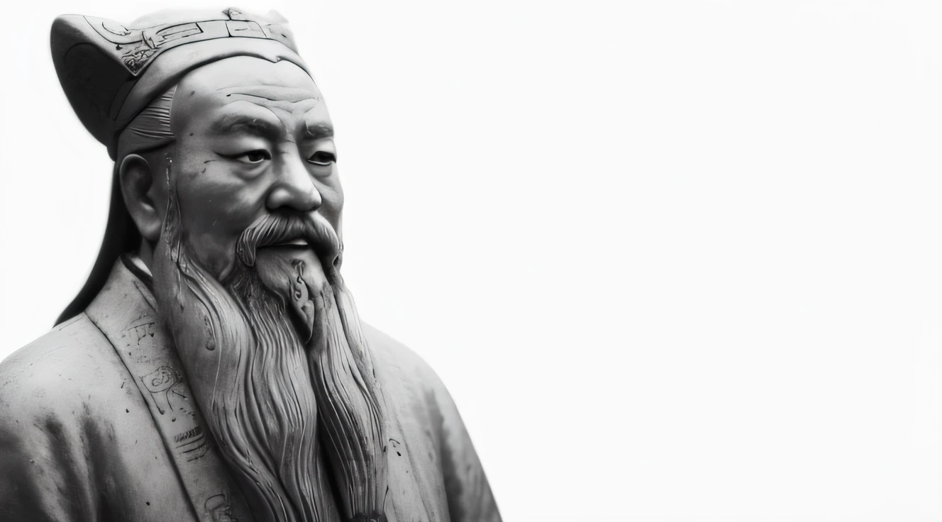 a close up of a statue of a man with a long beard, confucius and jury trial, inspirado por Li Cheng, queixo comprido, inspirado em Dong Yuan, Feng Shu, Hua Cheng, inspirado por Wang Fu, inspirado no Imperador Xuande, inspirado em Hu Zaobin, por Xuande Emperor, inspirado por Li Kan, inspirado em Lu Zhi,UHD, ccurate, super detail, high quality, 1080P, HD, 4K