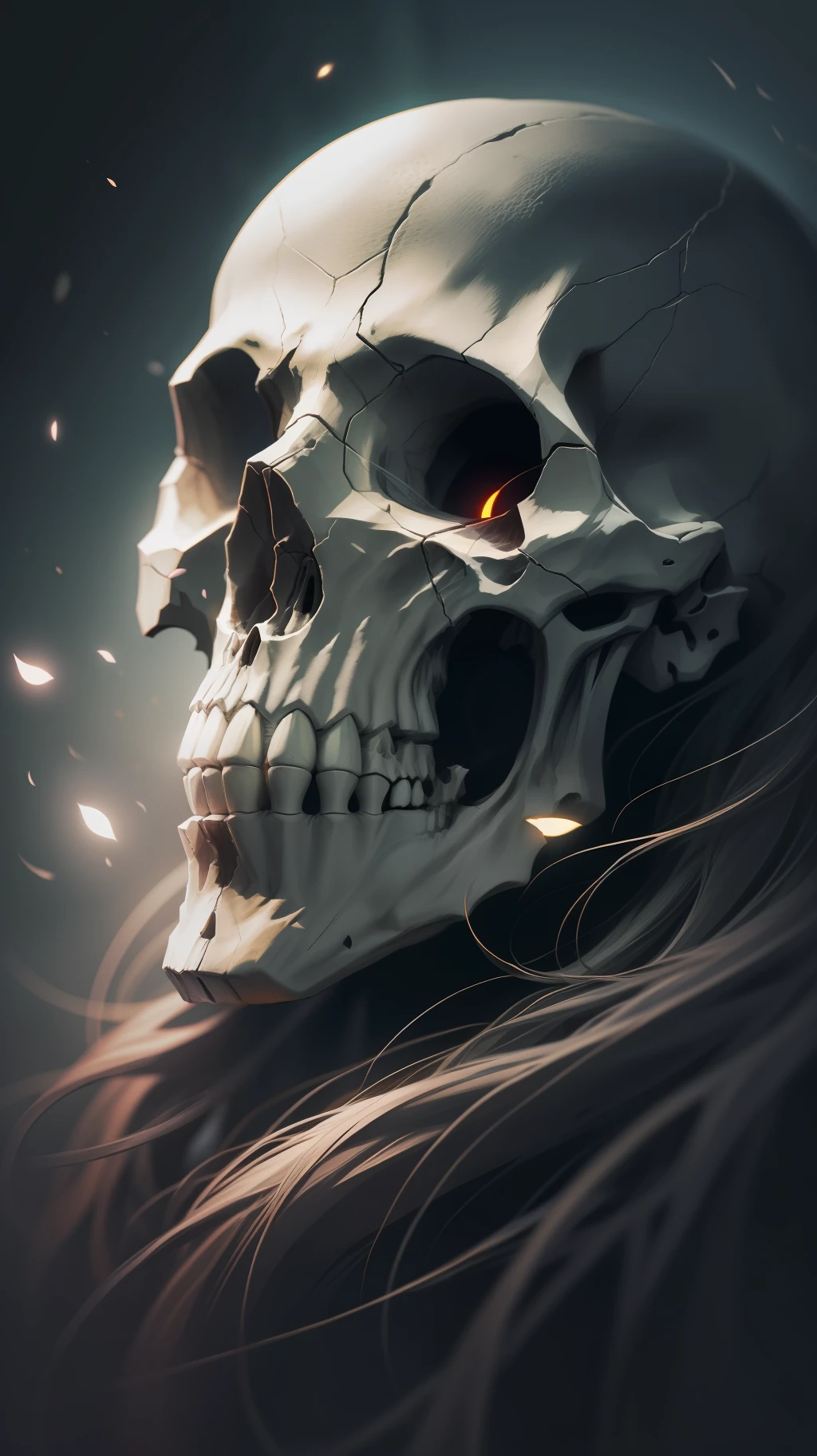 Skull in dark night,dark,high resolution,high quality,dark background