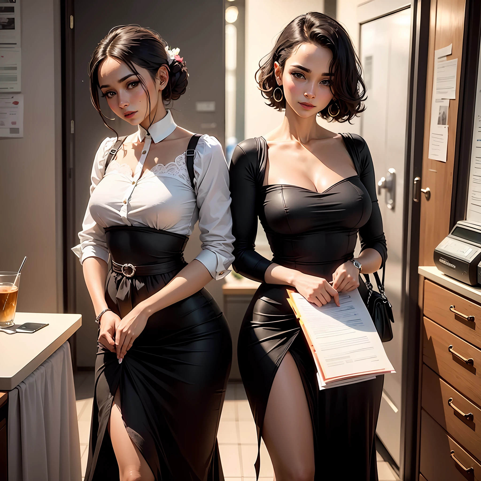 Make a picture of an elegant woman, professora,e mulata --auto