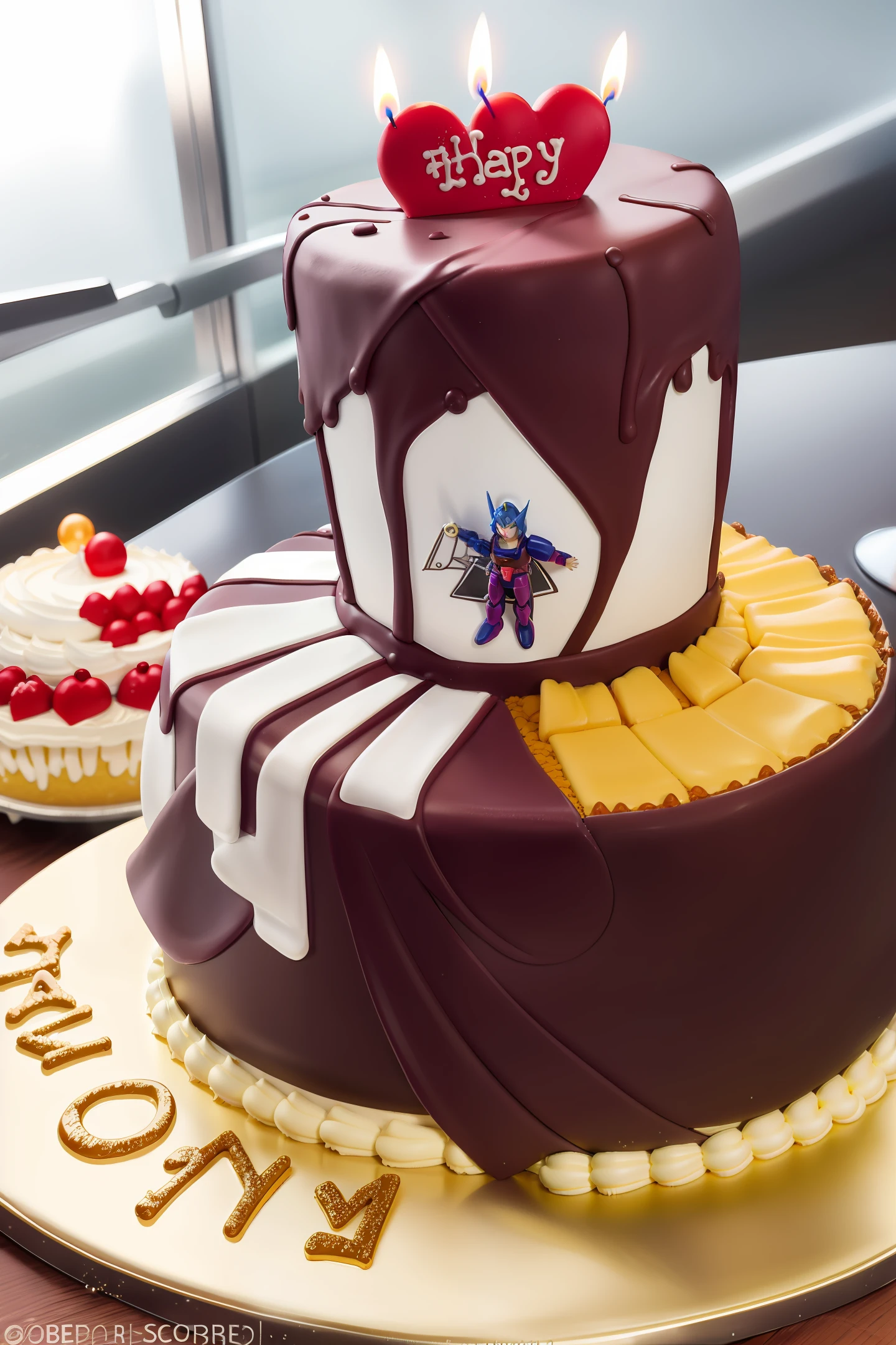 BB Gundam， Lovely wind，Birthday party， birthday cake， Blow candles