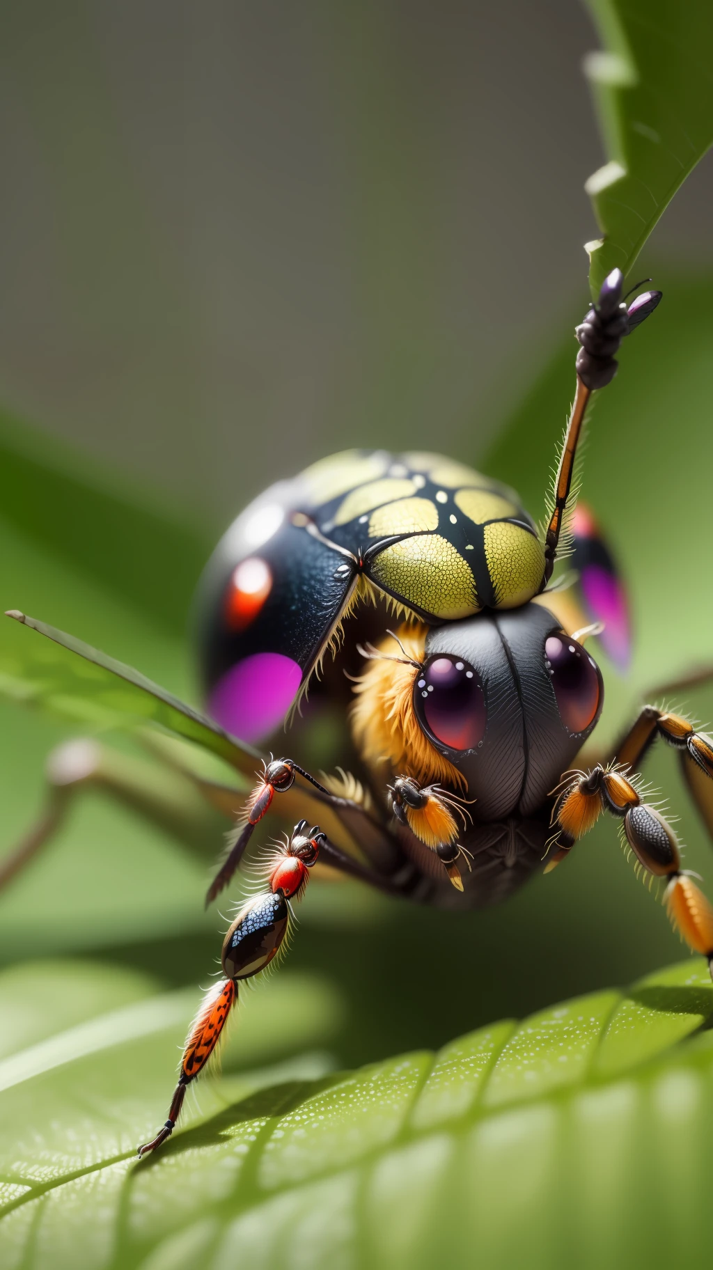 Insect,spider,spider in leaf,spider eye,macro,macro spider,high resolution, high quality