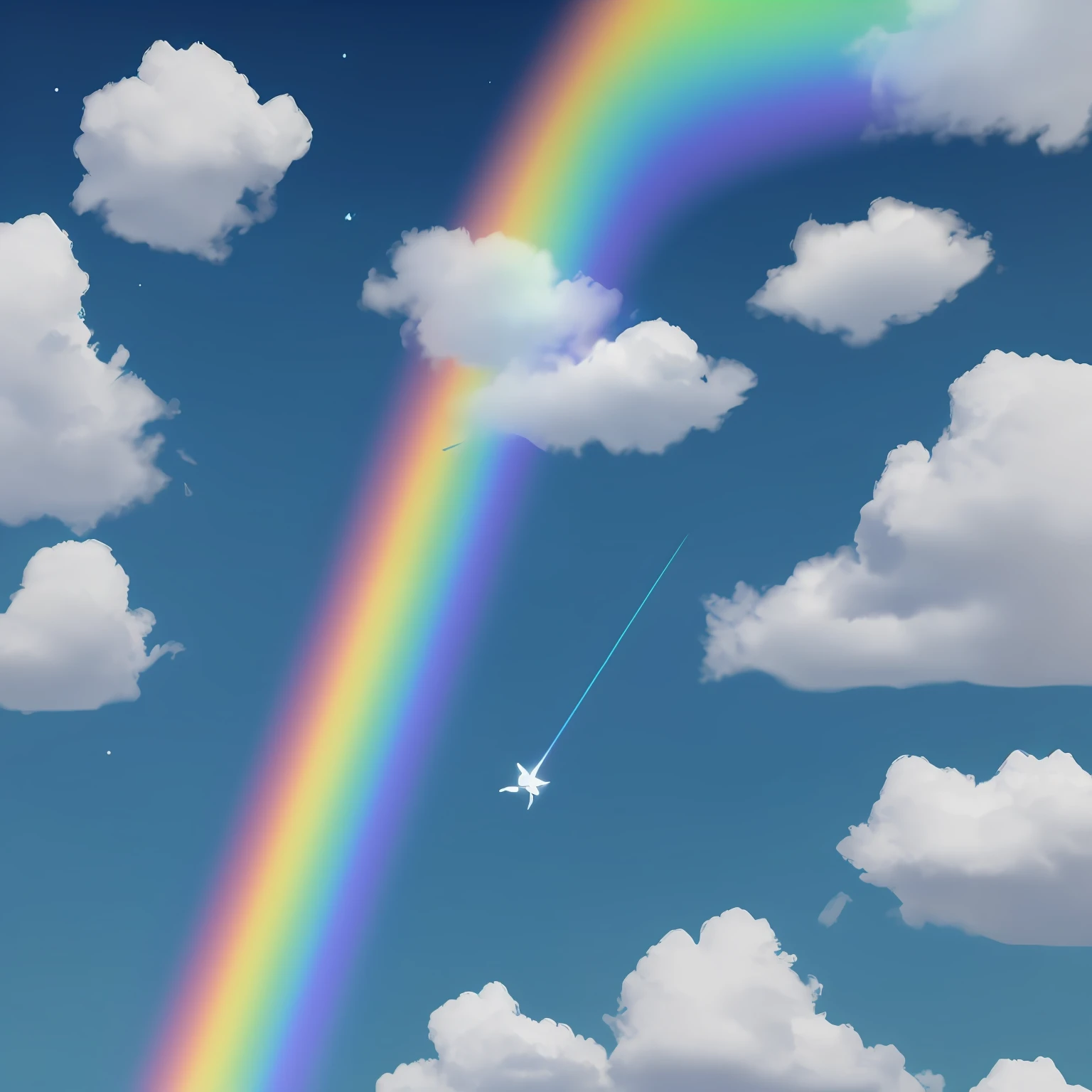 (Ultra-high precision CG,imagem HD)！ unicorn rainbow flying in the sky
