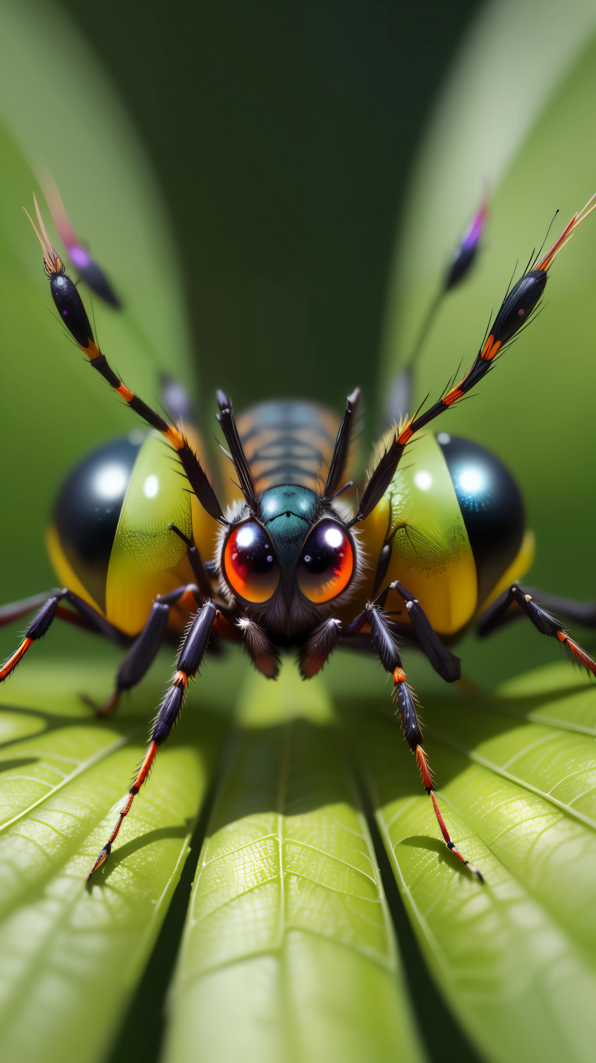 Insect,spider,spider in leaf,spider eye,macro,macro spider,high resolution, high quality