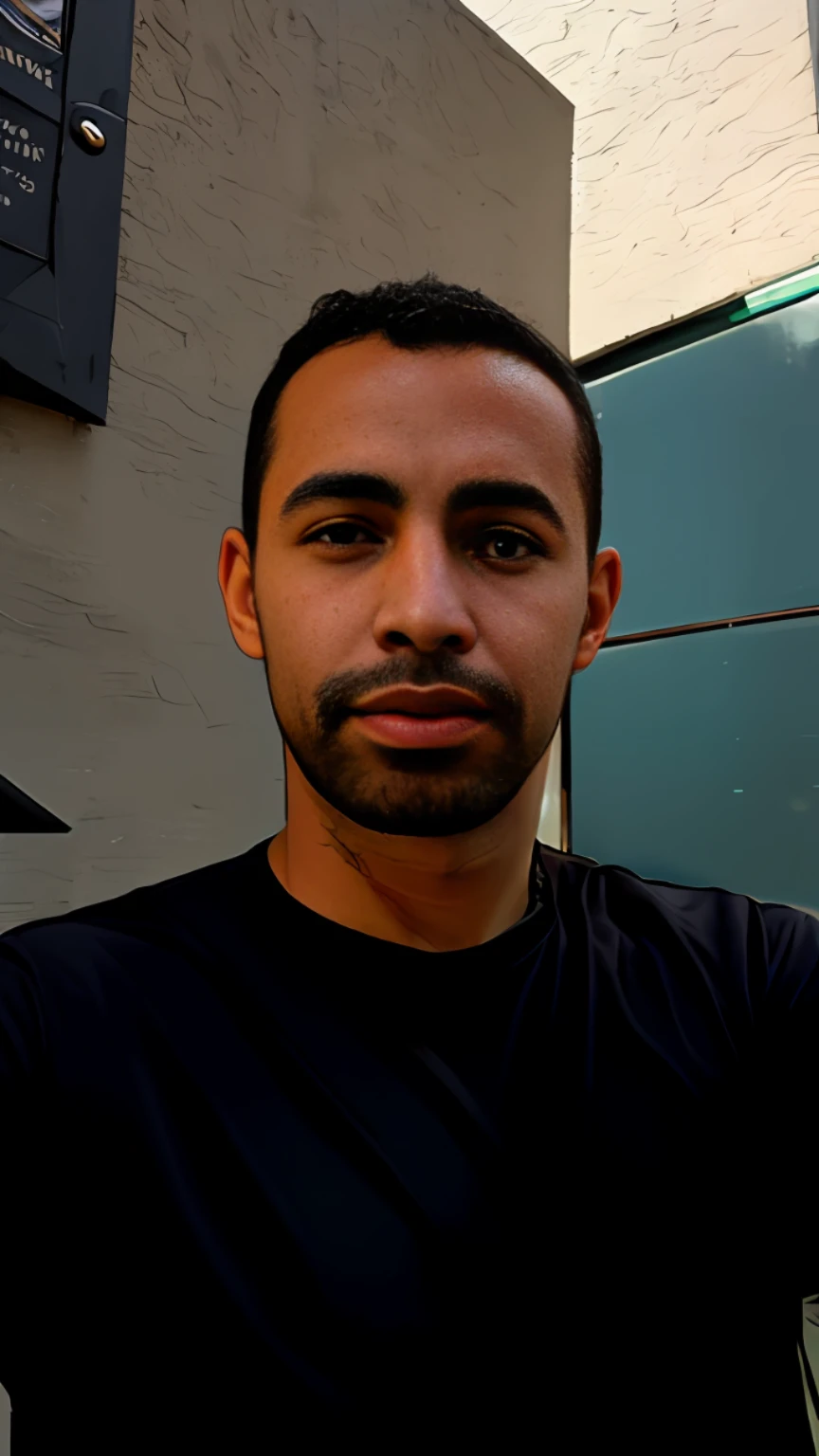 arafed man with a beard and a black shirt is taking a selfie, david rios ferreira, com uma barba pequena, icaro carvalho, cerca de 2 5 anos, (25 anos), caio santos, inspired by Antônio Parreiras, Alejandro, com barba e camisa preta, Michal, 2 2 anos