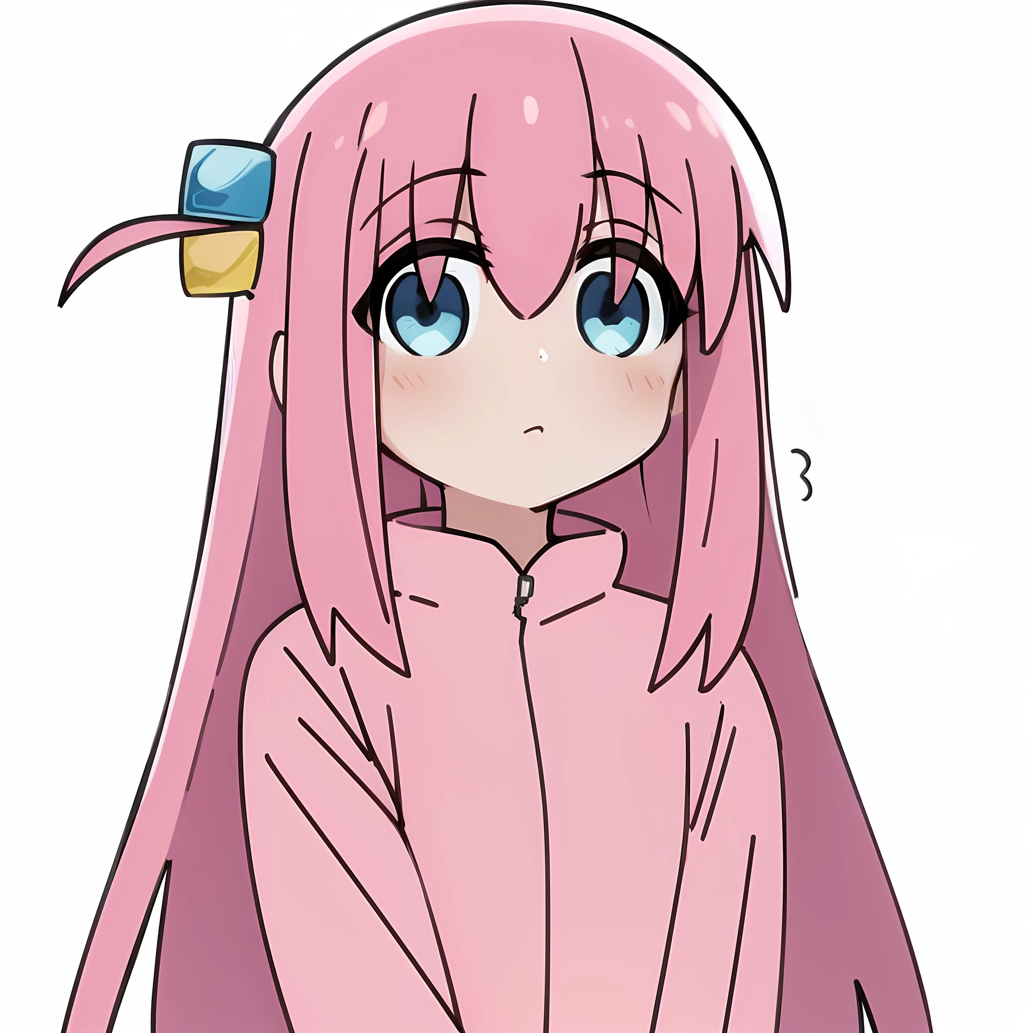 um close up de uma pessoa com cabelo rosa e uma jaqueta rosa, humanoid pink female squid girl, cabelo rosa twintail e olhos cianos, Menina do anime chamada Bocchi, anime moe artstyle, bocchi The Rock, como um personagem de anime, extremamente bonito rosto de menina anime, visual anime de uma menina bonito, Menina anime com cabelo longo, em estilo anime, anime melhor garota
