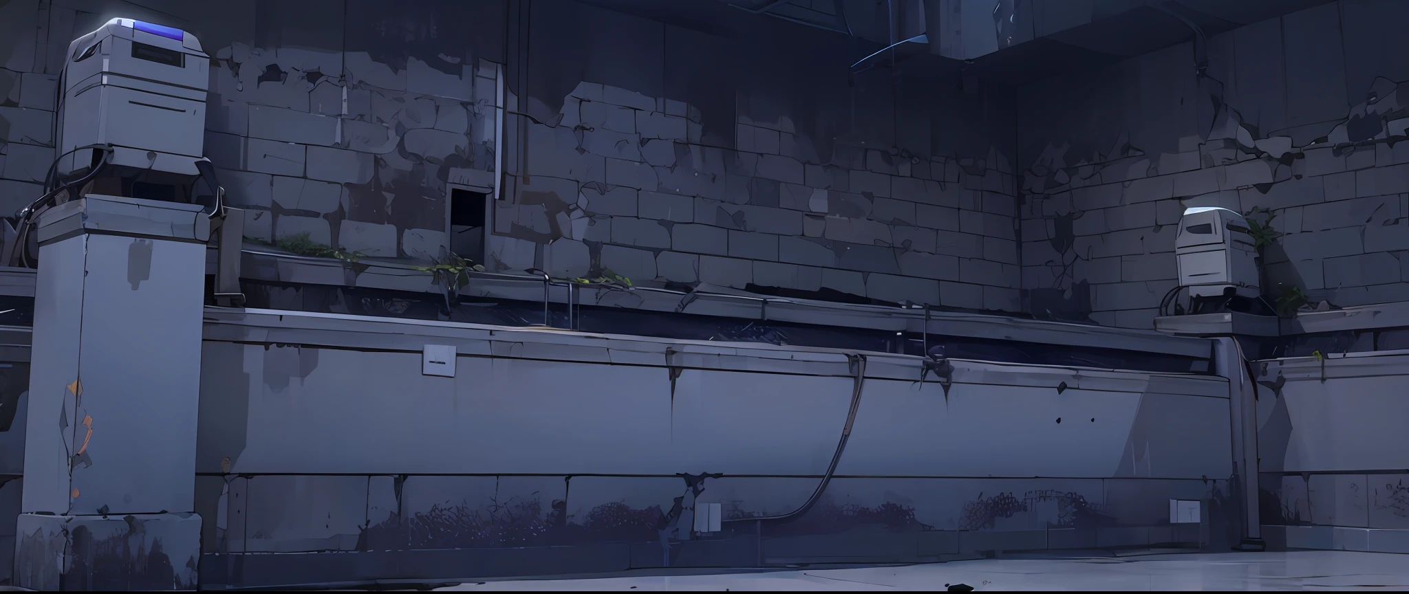 Dilapidated walls,wall, high detail render,raytraced render, dark night environment,dirty walls,Water stains,dilapidation
