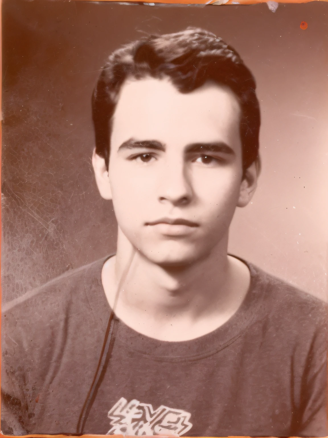 arafed photo of a man with a black shirt and a white background, around 16 years old, taken in the late 1980s, taken in the late 1970s, ignacio fernandez rios, taken in the 1970s, victor maristane, photo of a man, pablo dominguez, aged 2 5