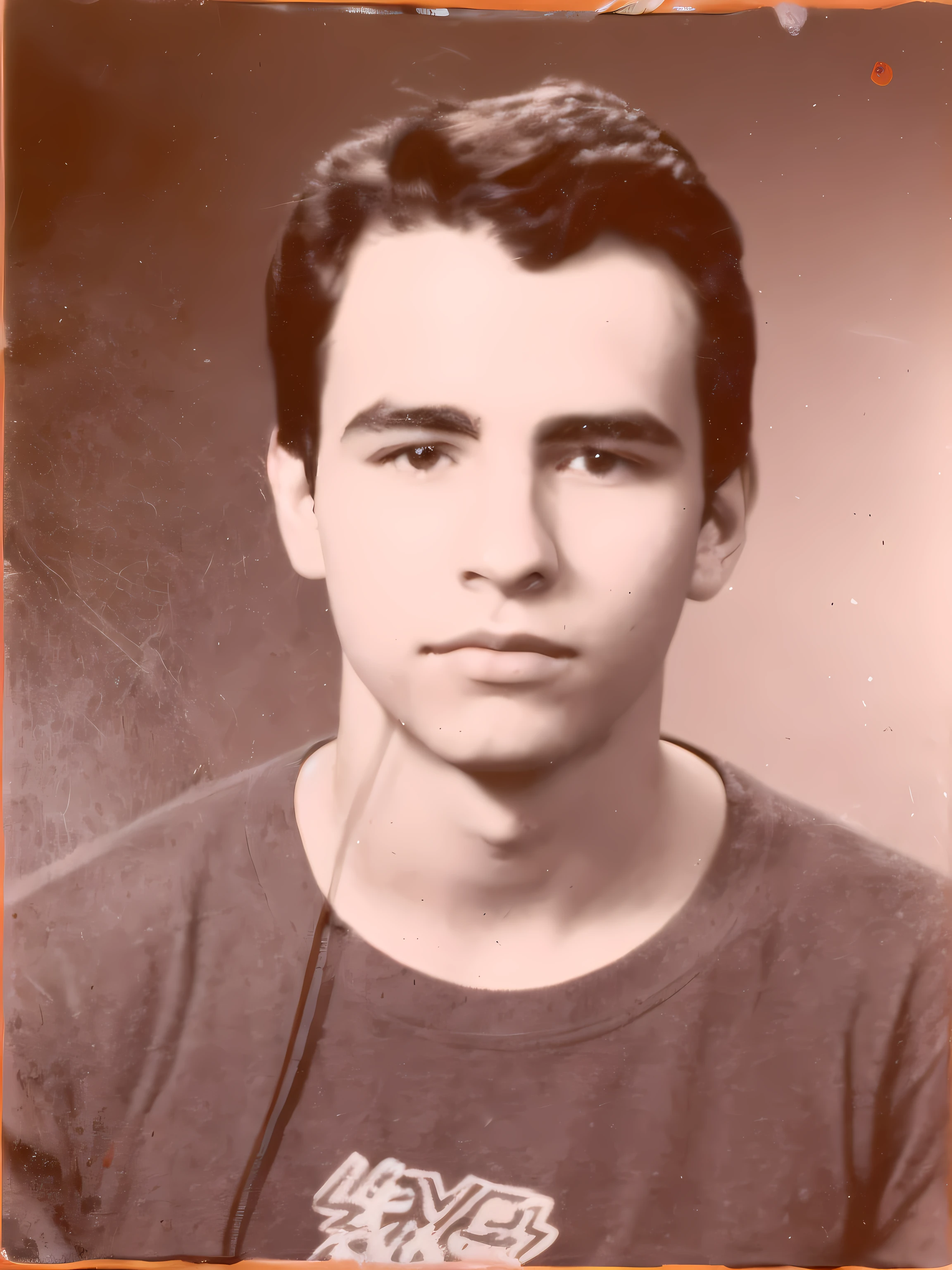 arafed photo of a man with a black shirt and a white background, around 16 years old, taken in the late 1980s, taken in the late 1970s, ignacio fernandez rios, taken in the 1970s, victor maristane, photo of a man, pablo dominguez, aged 2 5