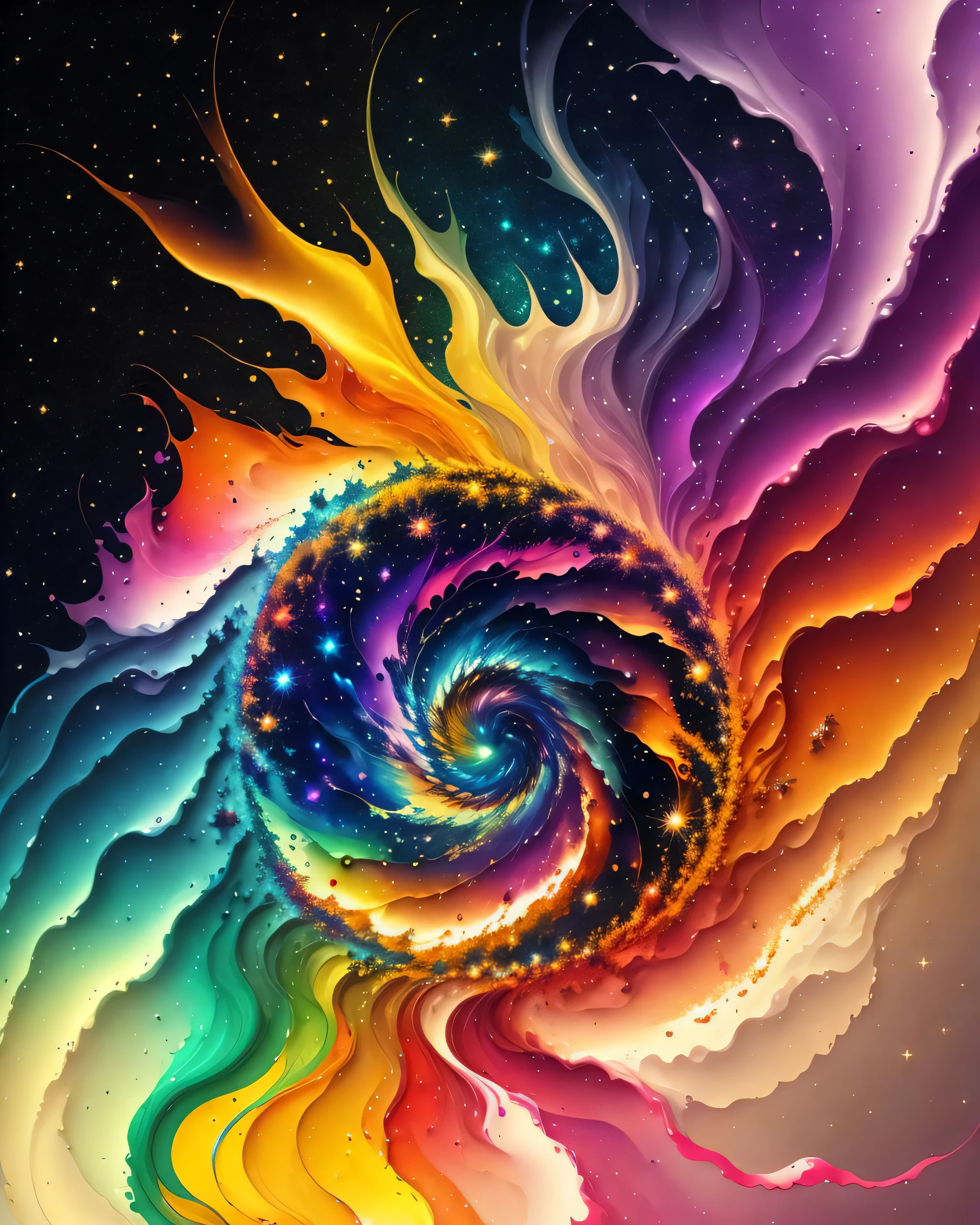 paint splatter fusion earth, galaxy, wolf, fusion, colorful, splatter, distorted, fusion, 8k,high resolution, dreamy,