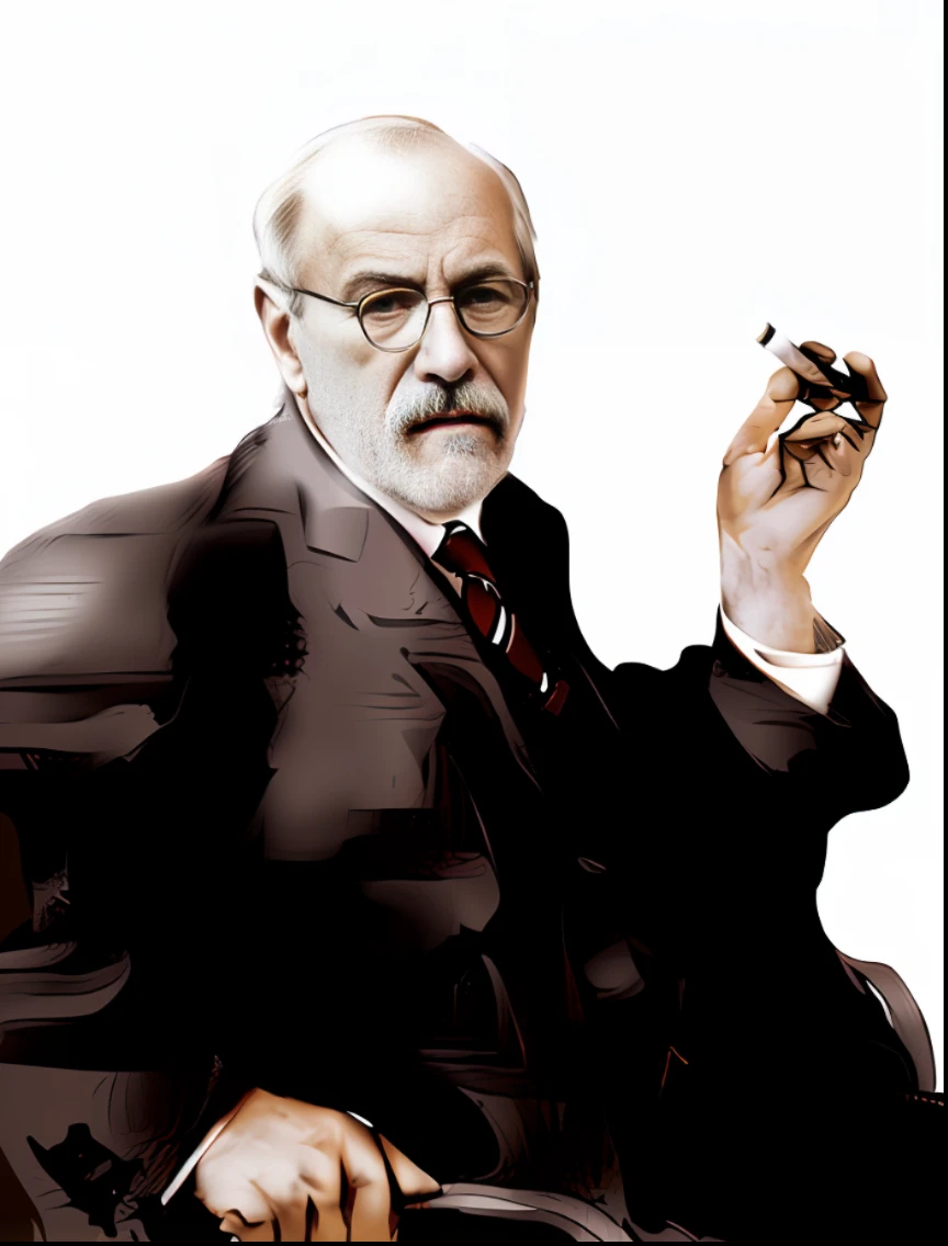 arafed man in a suit and tie smoking a cigarette, freud lucian, portrait of sigmund freud, freudian, inspired by István Nagy, colourized, matisse, rudolf belarski, inspired by János Nagy Balogh, inspired by Albert Bertelsen, inspired by Konrad Klapheck