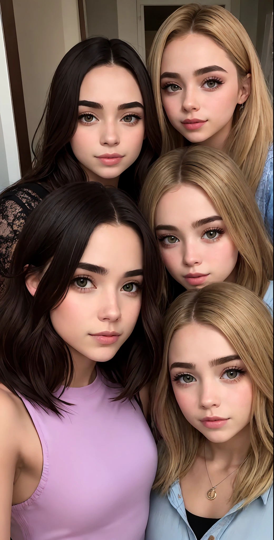 Tres mujeres con cabello largo y rubio de pie frente a un esp ejo, 3 hermanas se miran en el espejo, con cabello largo y ru bio, Videos de TikTok, Caras preciosas, rubio, 3 young and b
eautiful women, beautiful gemini twins, Chicas lindas, Caras perfectas, suave en _ Los antecedentes, con el pelo rubio m uy largo, Chicas hermosas, Cabello rubio largo y lacio, Caras