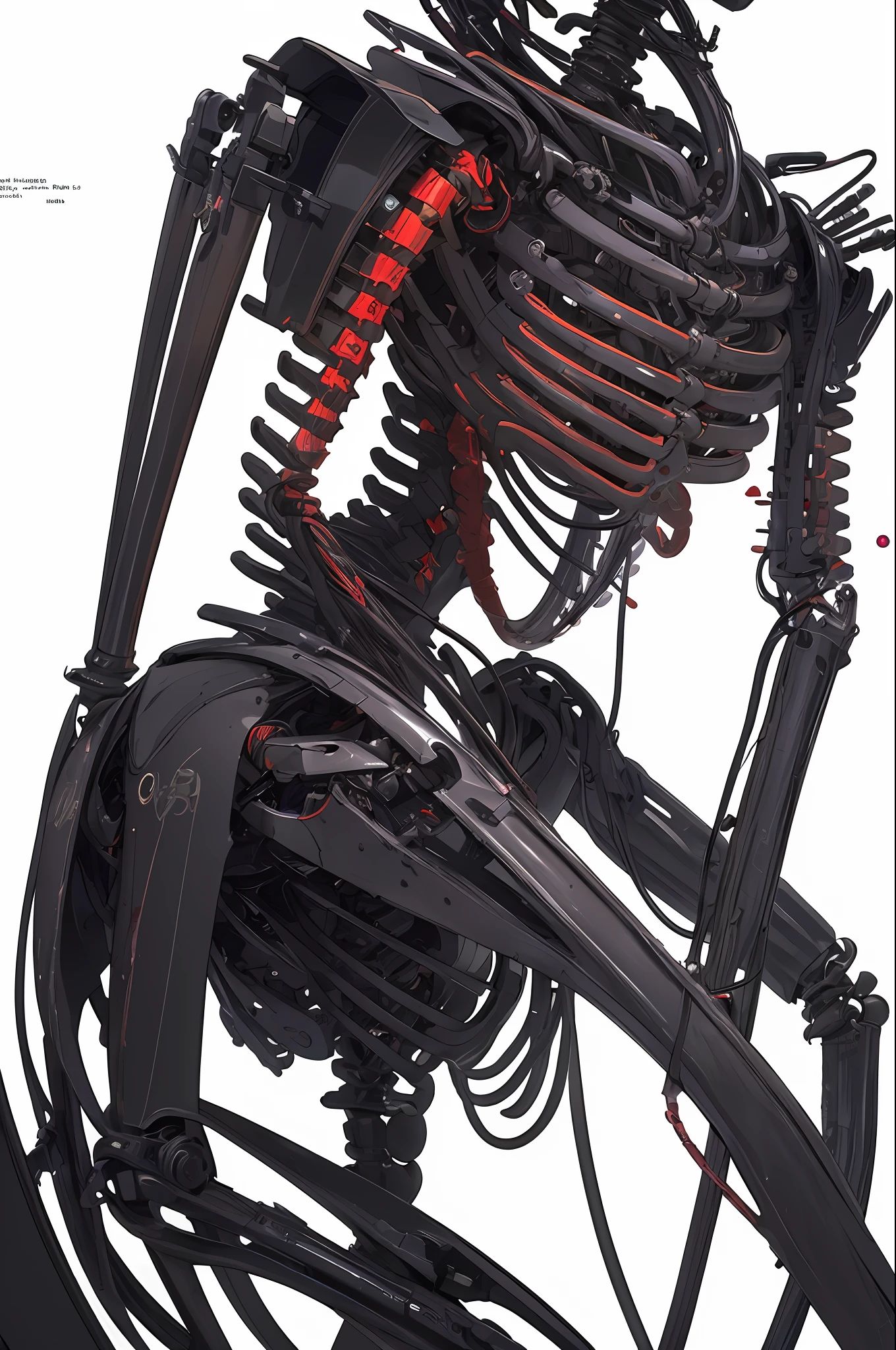 (((masterpiece))), (((best quality))), ((ultra-detailed)), (highly detailed CG illustration), ((an extremely delicate and beautiful)),(from side),cinematic light,((1mechanical girl)),solo,full body,(machine made joints:1.2),((machanical limbs)),(blood vessels connected to tubes),(mechanical vertebra attaching to back),((mechanical cervial attaching to neck)),(sitting),expressionless,(wires and cables attaching to neck:1.2),(wires and cables on head:1.2)(character focus),science fiction,white background, extreme detailed,colorful,highest detailed