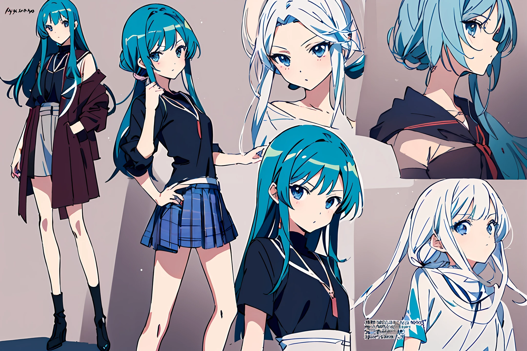 a close up of a person with different poses and expressions, shoujo manga character design, anime character reference sheet, visual anime de uma menina bonito, design de personagens de anime, Estilo de conjunto de anime, Estilo de cor Aya Takano, Melhor Design de Personagens de Anime, Estilo anime, Personagem de anime feminino, personagem estilo anime, design de personagens de anime bonito, Anime Concept Art, arte de personagens de anime