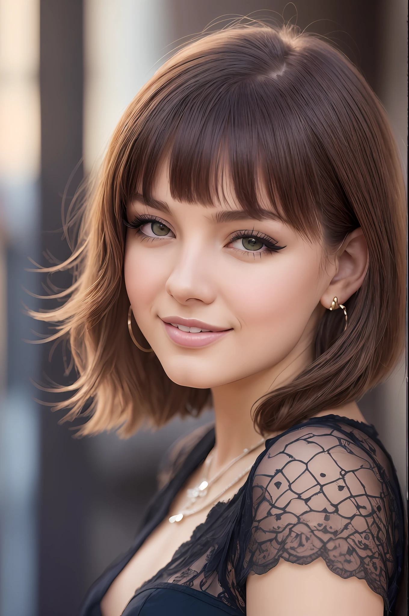 young Maria Lopukhina, Charismatic, joy,( in the style of David Barnett · Newton Hellmuth · Yuriy Arkurs ),The sky, short hairstyle wind, makeup, mascara eyeliner,
(short dark hair: 0.2),(Deep detail of the eyes and skin: 1.2),a smile,
Proper anatomy of the body, In the topic, Cinematic, .raw, Highly professional light, Hyper-detailed, Perfect gradient, 巨作, SVG anti-aliasing, 8K, UHD, corps: Canon EOS RP, HTF, ISO200, f/2,8, 70mm