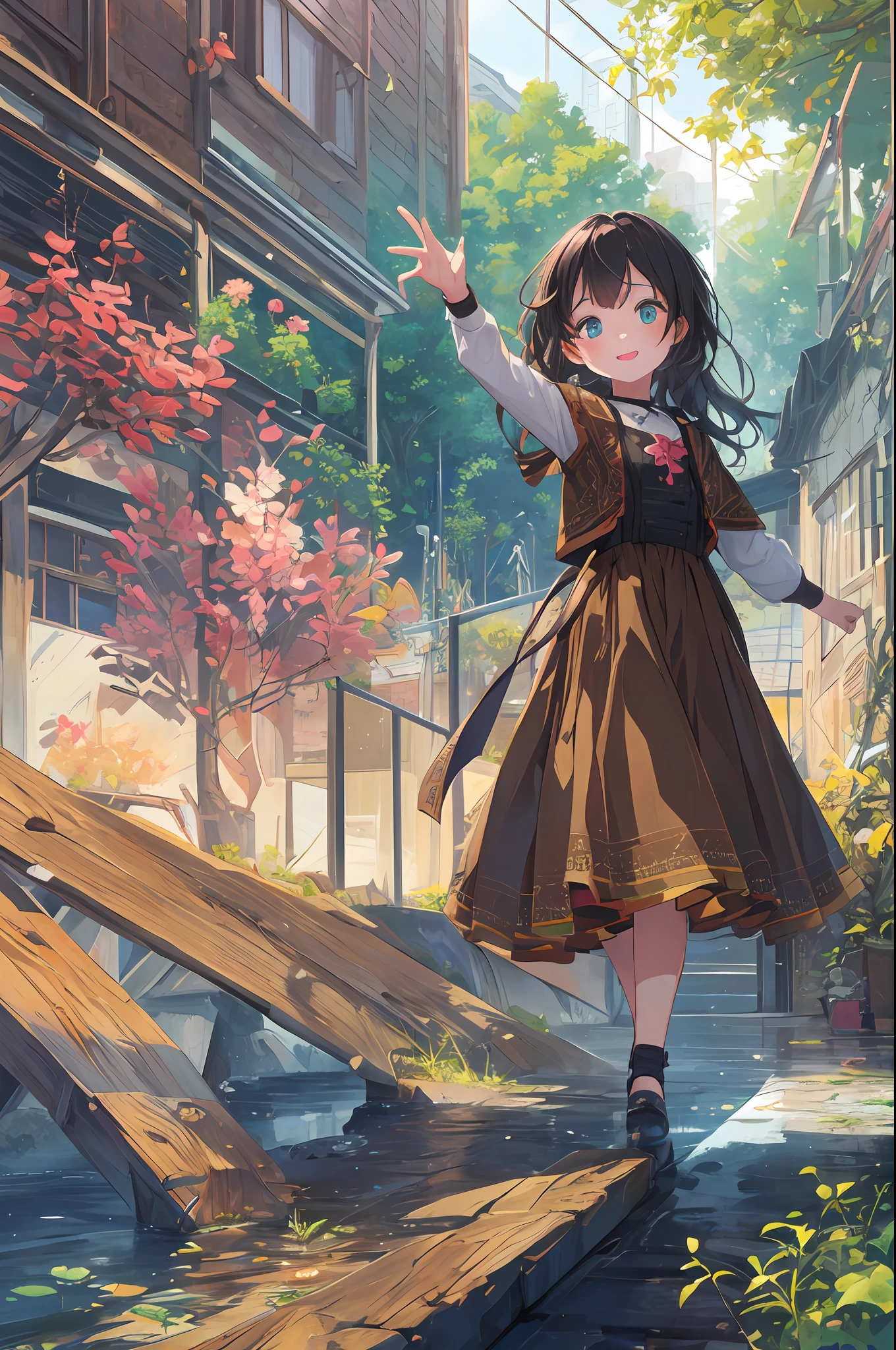 ((6ar olirl:1.5)), Girl in 1, Lori, Petite girl, Complete anatomy, Whole body, children body, Childer cute, garl, Little girutiful Girl, beautiful shining body, Bangs,Brown hair,high eyes,(aquamarine eyess), drooping eyes, Petite,tall eyes, beautiful girl with fine details, beautiful and delicate eyes, Detailed face, Beautiful eyes, beautiful shining body, smile on face, Happiness,
Whole body angle, alps, Shepherd's daughter, Mountain Girl, En plein air, alpine meadow,
Natural light,((Realism: 1.2)), dynamic far view shot,Cinematic lighting, Perfect composition, by sumic.mic, Ultra detailded, Official art, Masterpiece, (Best Quality:1.3), glint, Extremely detail CG unity 8k wallpaper, Detailed background, Masterpiece, Best Quality, (Masterpiece), (Best Quality:1.4), (ultra-highres:1.2), (Hyperrealistic:1.4), (Photorealistic:1.2), Best Quality, High quality, alta resolução, Detail enhancement,