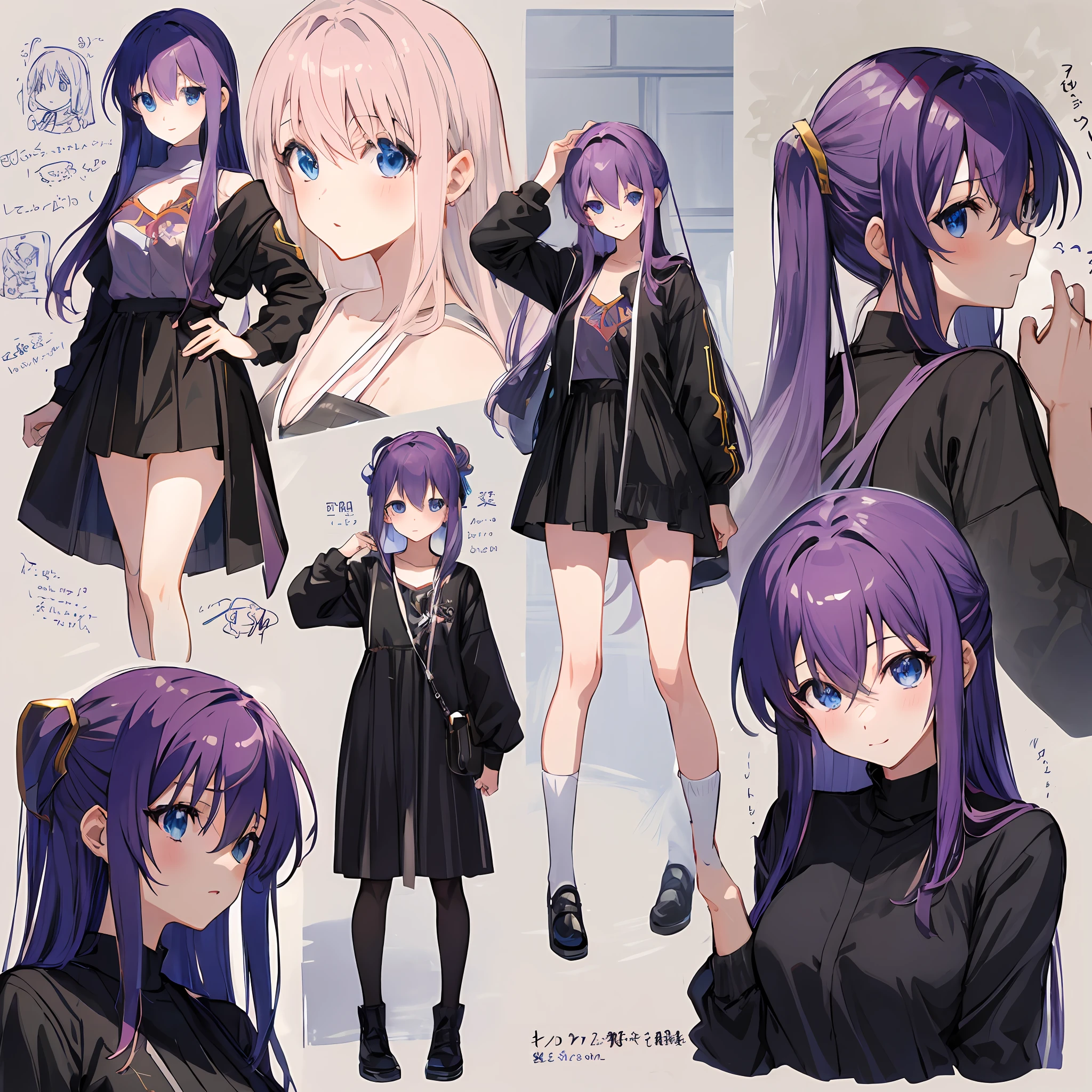 a close up of a person with different poses and expressions, shoujo manga character design, anime character reference sheet, visual anime de uma menina bonito, design de personagens de anime, Estilo de conjunto de anime, Estilo de cor Aya Takano, Melhor Design de Personagens de Anime, Estilo anime, Personagem de anime feminino, personagem estilo anime, design de personagens de anime bonito, Anime Concept Art, arte de personagens de anime, NSFW