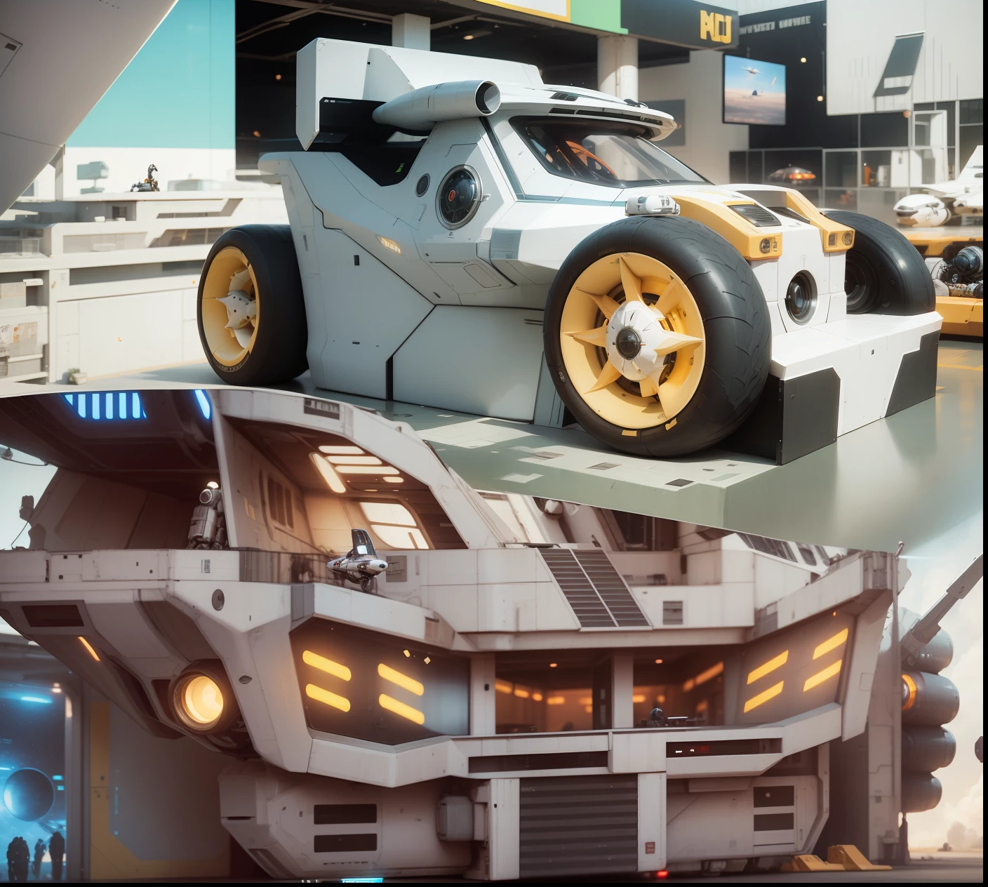 there is a futuristic looking space ship flying through the air, Nave estelar futurista, Nave espacial futurista, SCIFI spacecraft, Arte conceitual da nave espacial, nave espacial detalhada, spaceship flies in the distance, sci-fi spaceship, sci - fi: Nave espacial em combate, Octane Render Sci - FI, star citizen concept art, star citizen digital art, Kitbash futurista, neofuturista altamente detalhado, arte conceitual 8 k --auto