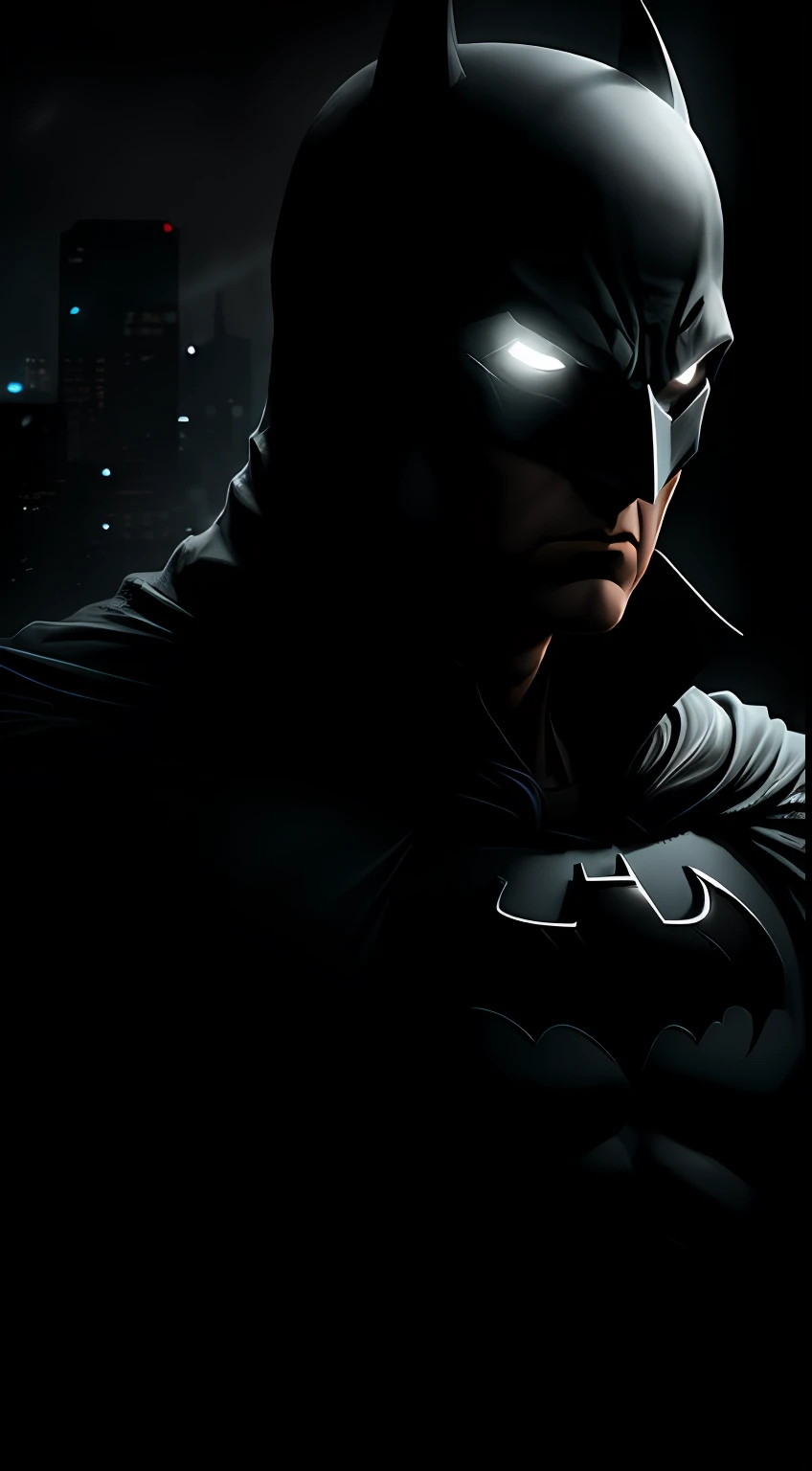 (Dark shot: 1.1), Epic Realistic, White Batman in the dark with glowing eyes and glowing cape, soft cinematic light, Adobe Lightroom, photolab, HDR, intricated, Highly detailed, (dof: 1,4), hyper-detail (artstation: 1,4), cinematic, warm lights, Dramatic light (intricate details: 1,1)
