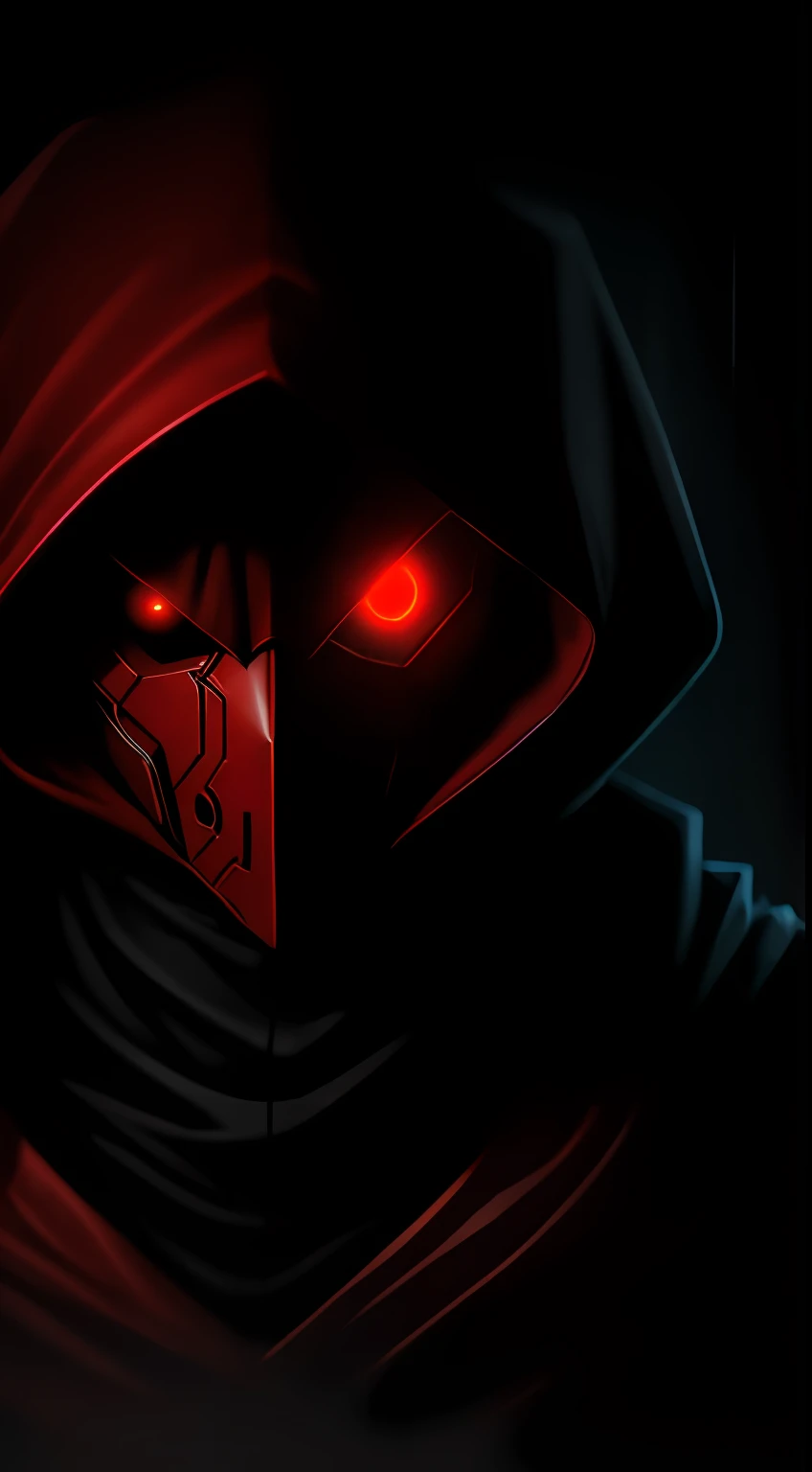 (dark shot: 1.1), epic realistic, Red Hood in the dark with glowing eyes and glowing cape, soft cinematic light, Adobe Lightroom, darkroom, HDR, intricate, highly detailed, (depth of field: 1.4), hyper-detail (artstation: 1.4), cinematic, warm light, dramatic light (complex details: 1.1)