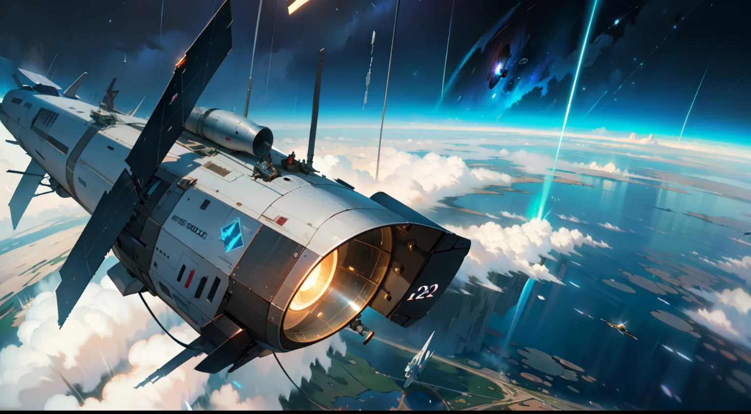 SCP-923 Rogue Satellite, from SCP lore, a satellite that includes a large, parabolic dish, orbiting the planet Earth, dangerous, futuristic, technological,  concept art, high detail, 4k, trending on Artstation, award-winning, dramatic, art by Greg Rutkowski